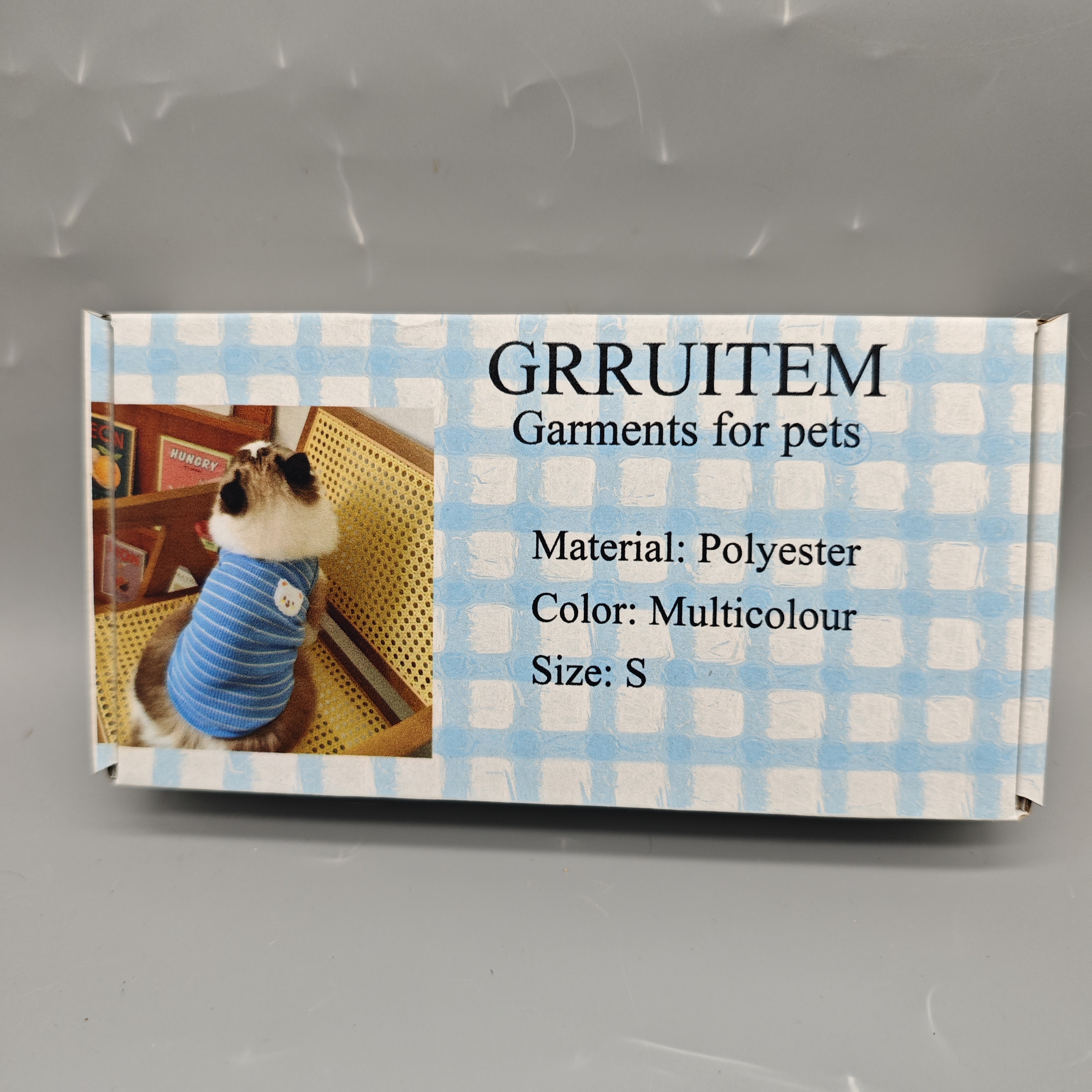 GRRUITEM Garments for Pets Polyester Multicolour Blue Striped Clothes Size S for Cats and Dogs