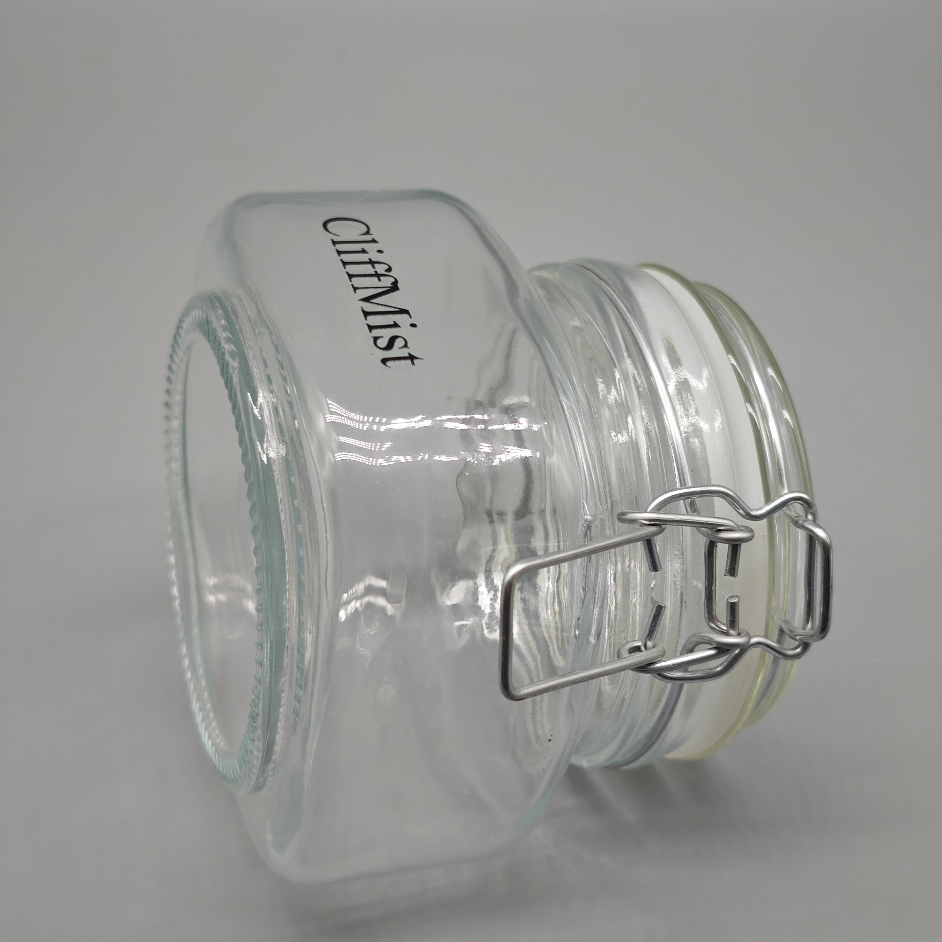 CliffMist Glass Jars with Stainless Steel Lid – 4.1"x4.1"x3.5", Airtight Food Storage, Durable & Multi-Purpose for Tea, Spices, Coffee, and More