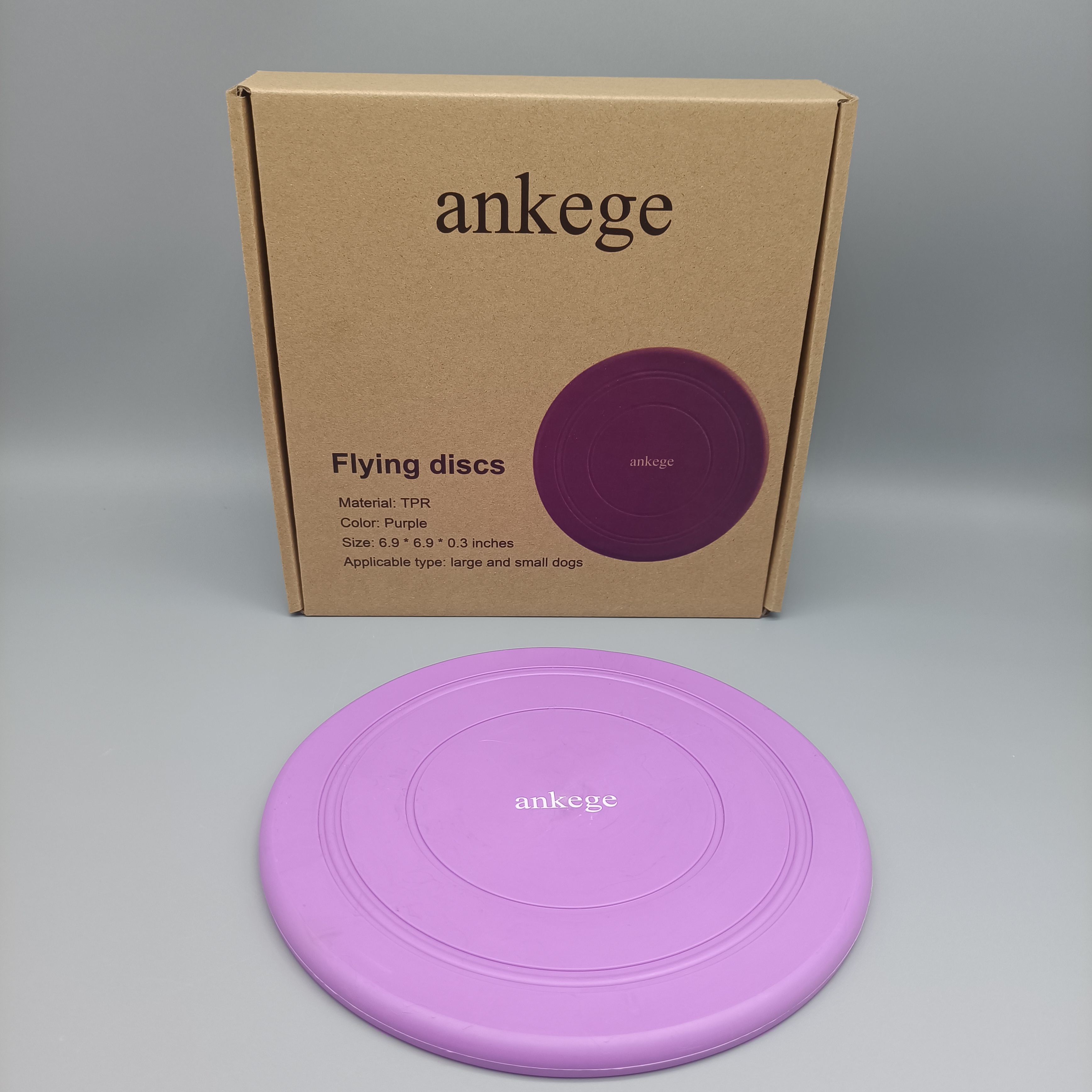 ankege Flying discs, purple, for small and large dogs (6.9*6.9*0.3 inch)