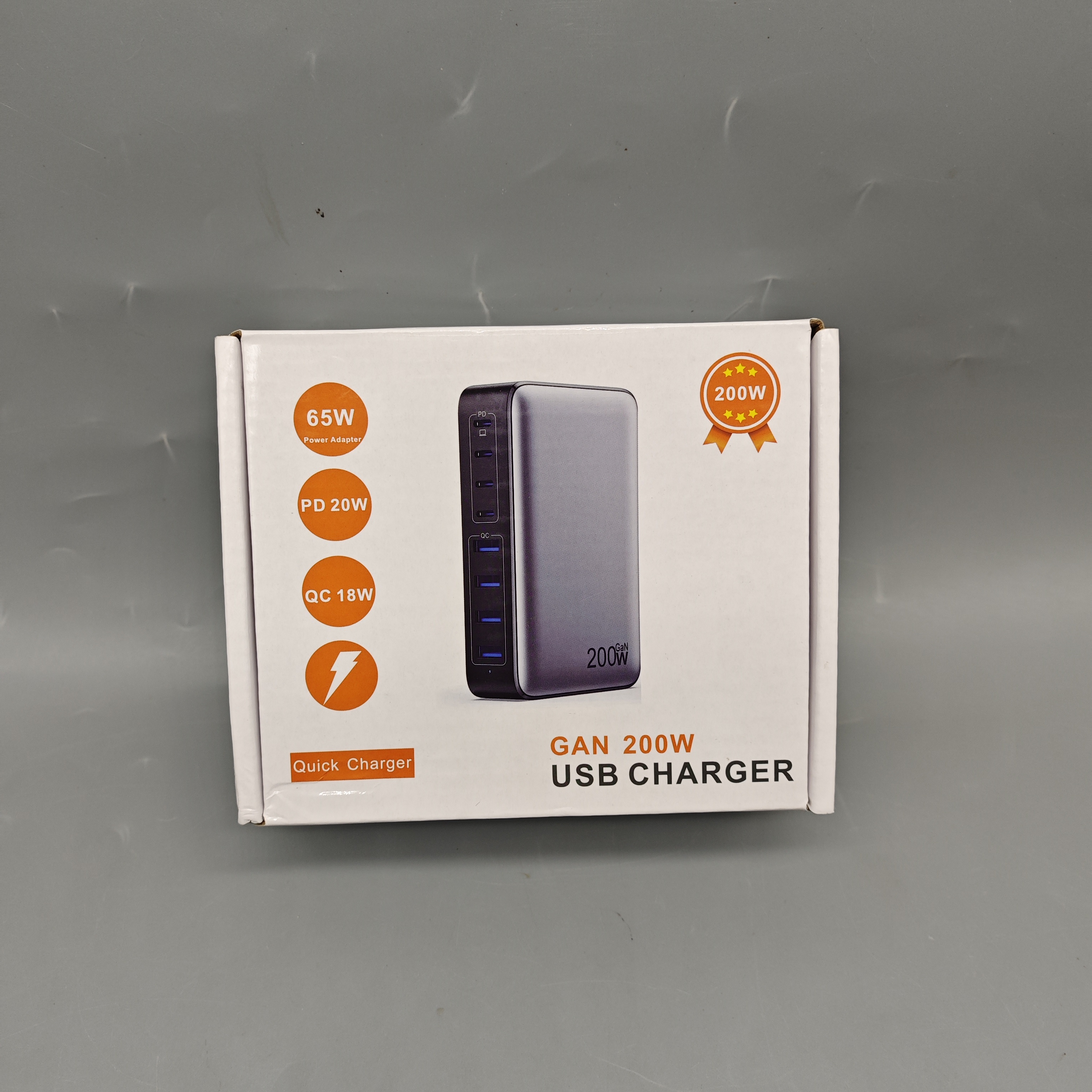 200W USB Charger with 4 USB-C and 4 USB-A Ports, Universal Fast Charging Station, 100-240V Input, ABS+PC Shell, Compatible with Phones Tablets Laptops