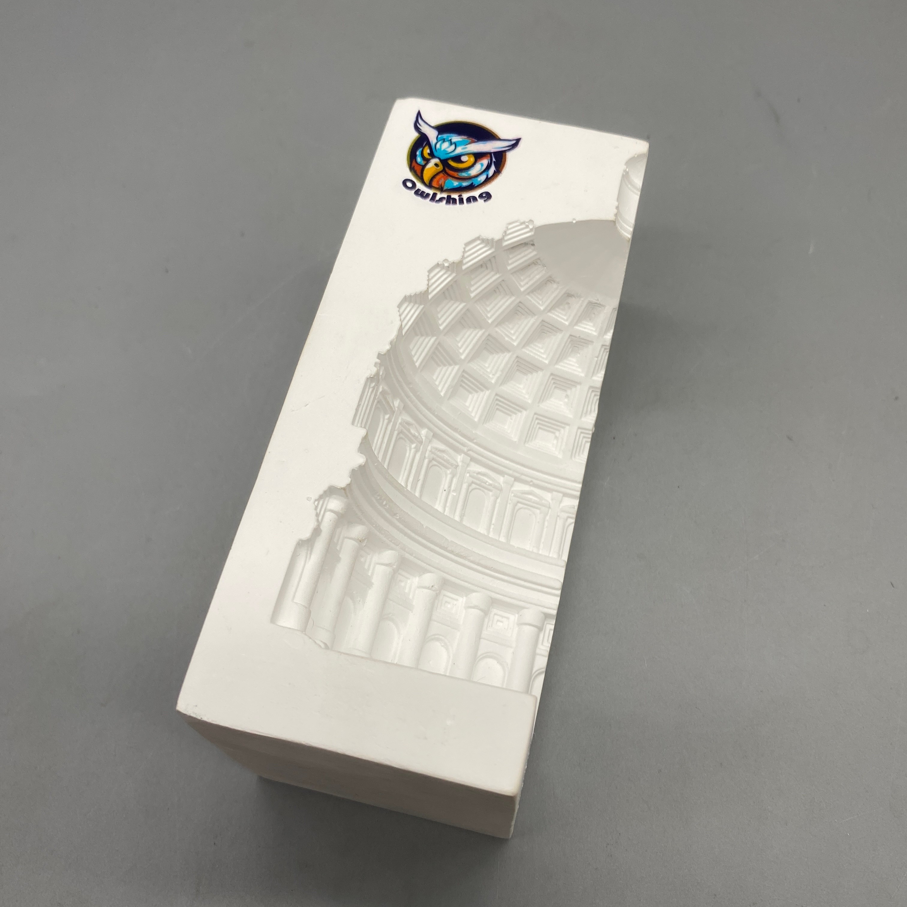 Owlshing Statues of plaster, Palace Dome Design, White Concrete, 14×6.3×6.3cm, 500g Decorative Sculpture