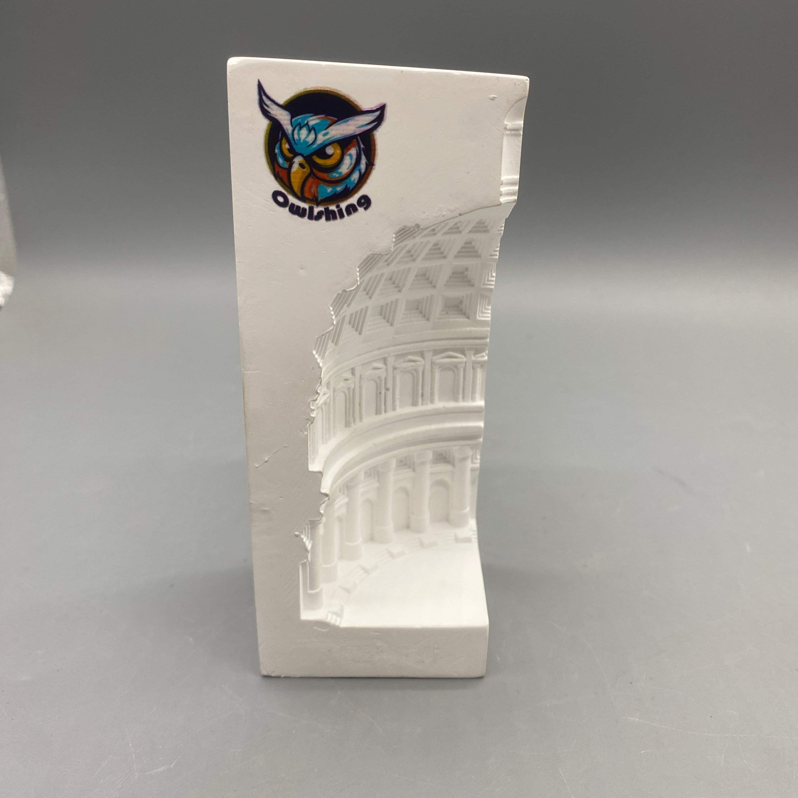 Owlshing Statues of plaster, Palace Dome Design, White Concrete, 14×6.3×6.3cm, 500g Decorative Sculpture