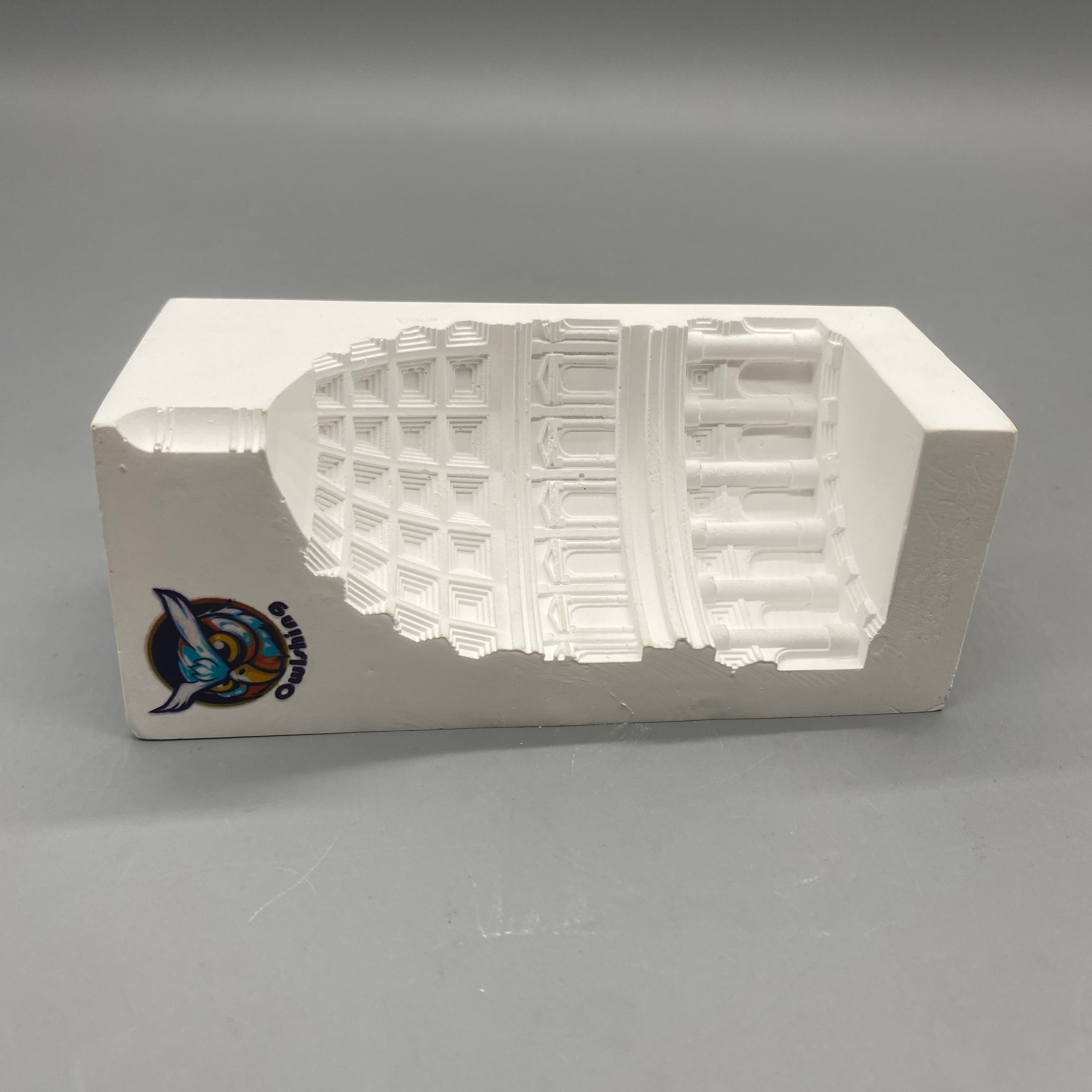 Owlshing Statues of plaster, Palace Dome Design, White Concrete, 14×6.3×6.3cm, 500g Decorative Sculpture