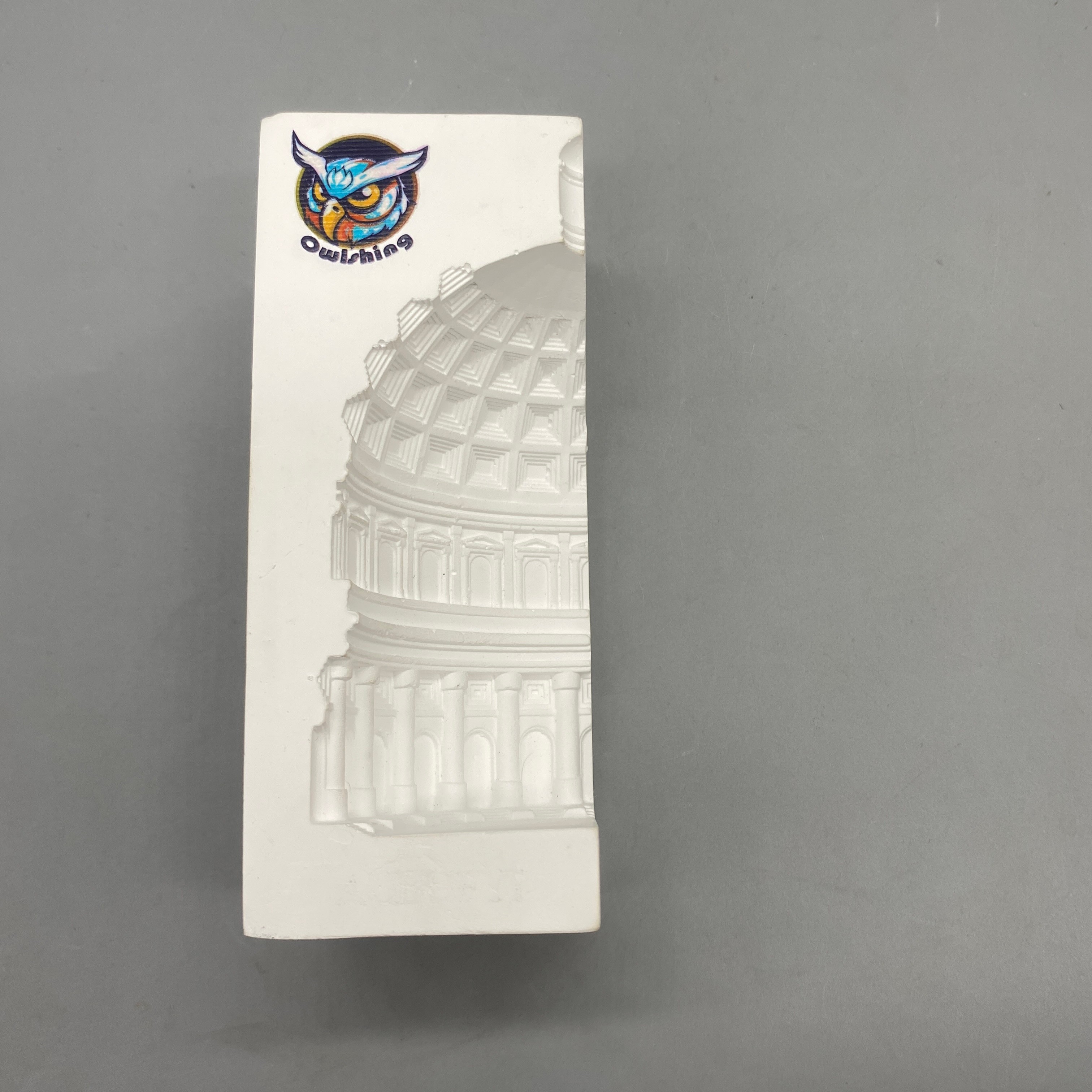 Owlshing Statues of plaster, Palace Dome Design, White Concrete, 14×6.3×6.3cm, 500g Decorative Sculpture