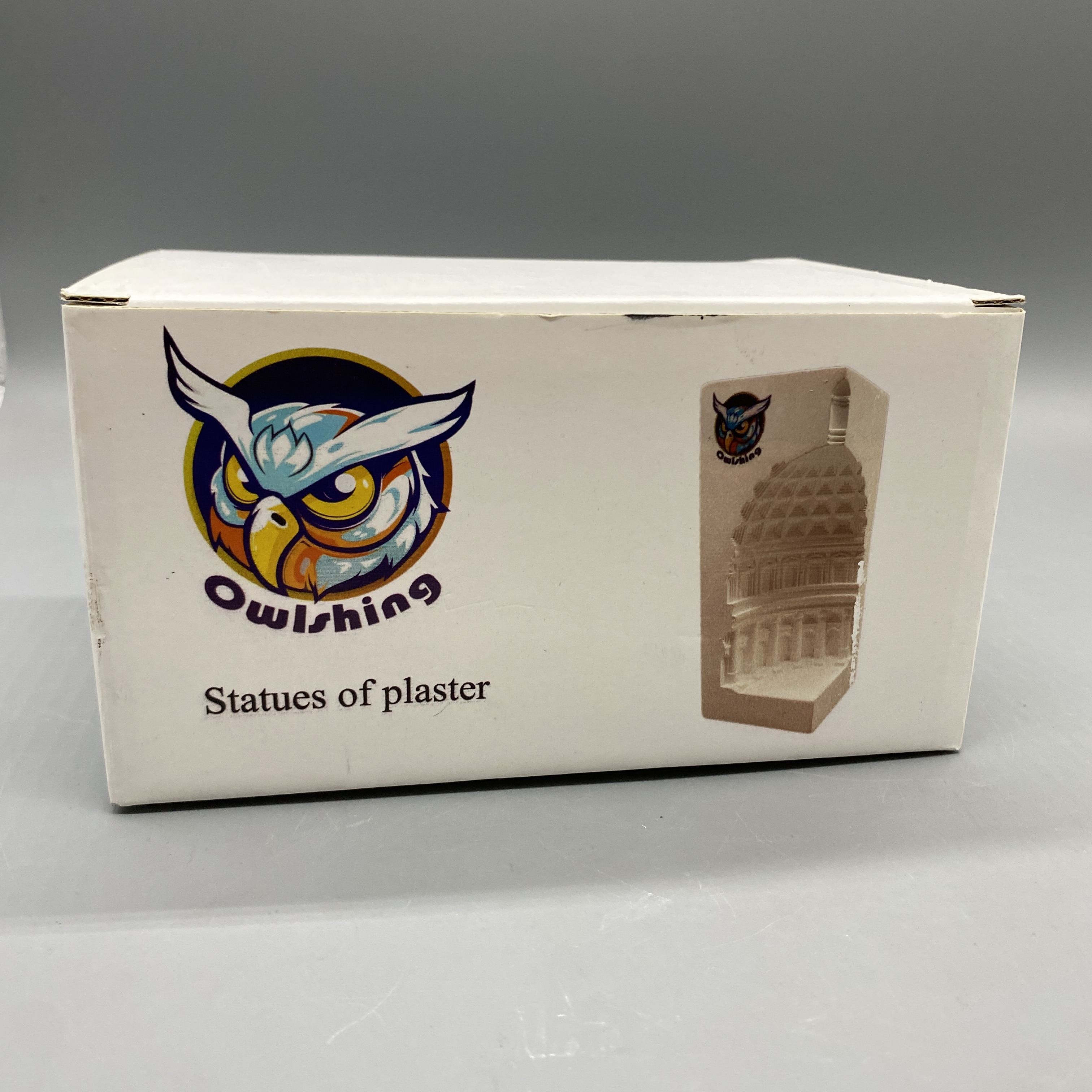 Owlshing Statues of plaster, Palace Dome Design, White Concrete, 14×6.3×6.3cm, 500g Decorative Sculpture