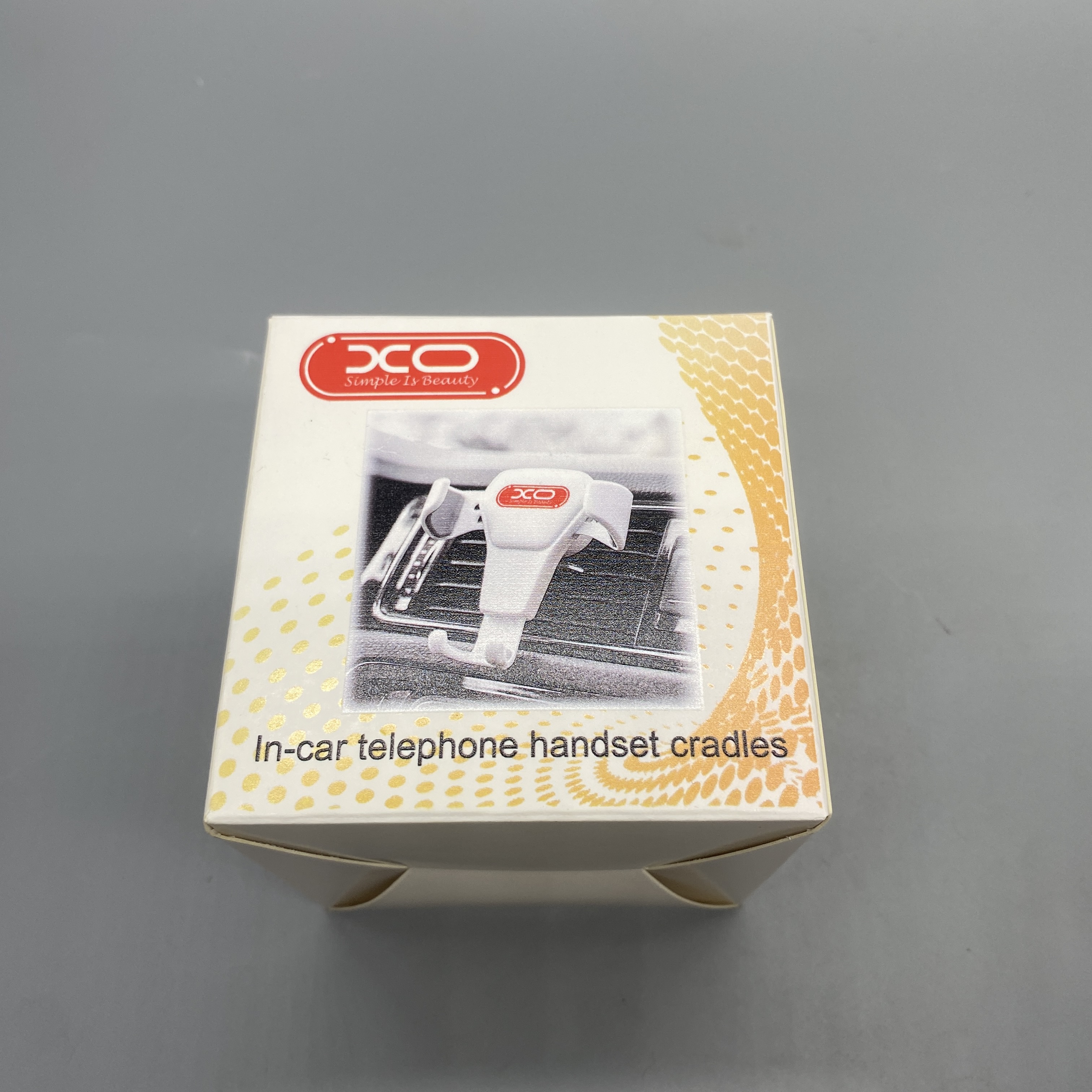 xo simple is beauty In-Car Telephone Handset Cradle - Plastic Material, Fits 4-11 Inch Phones, White Color, 3.6x4x3cm