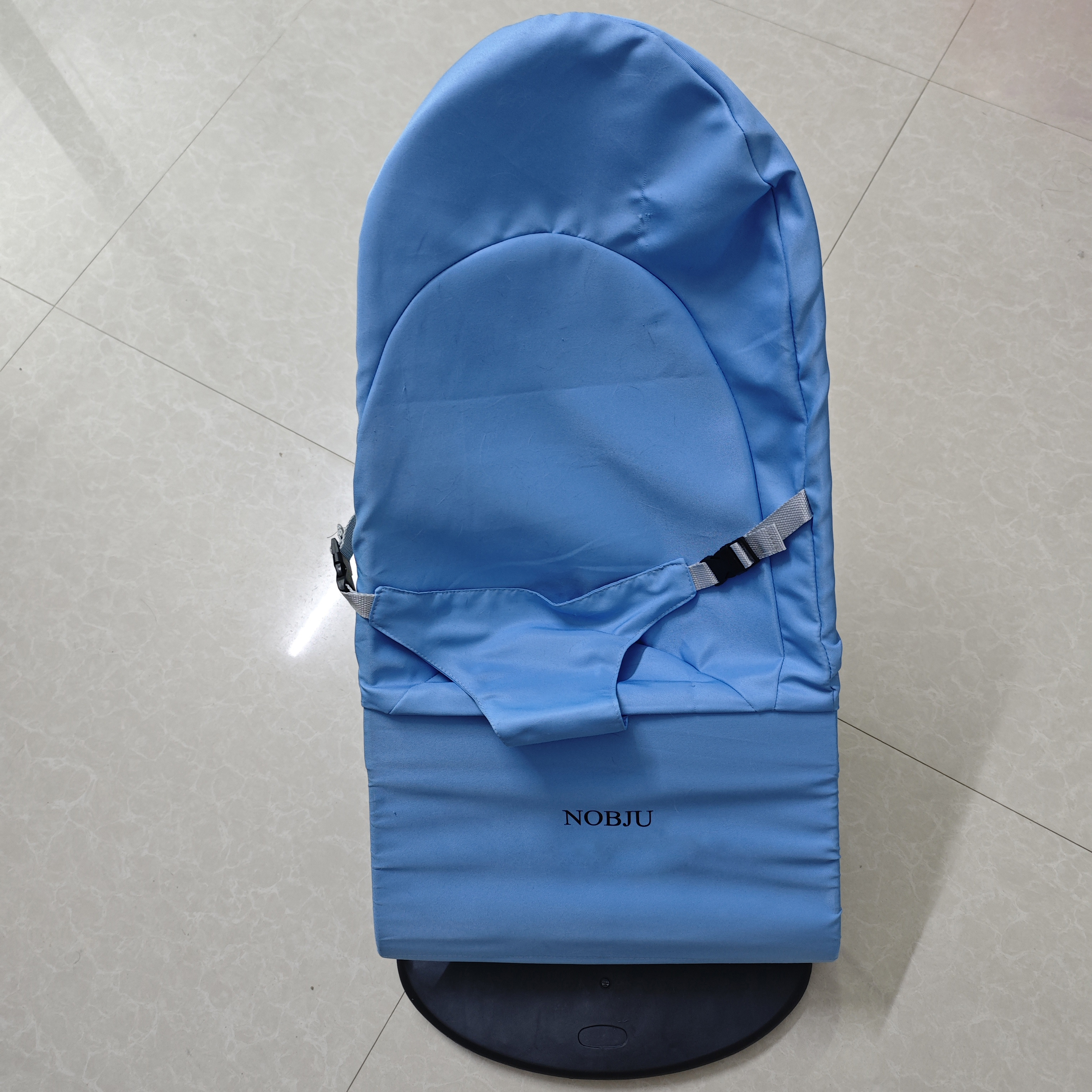 NOBJU Infant Cradles, 28×18×20in Adjustable Baby Rocking Bassinet, 3 Recline Modes (45°/33°/21°), Soft Polyester & Durable Plastic, for 1–24 Months, Blue or Black