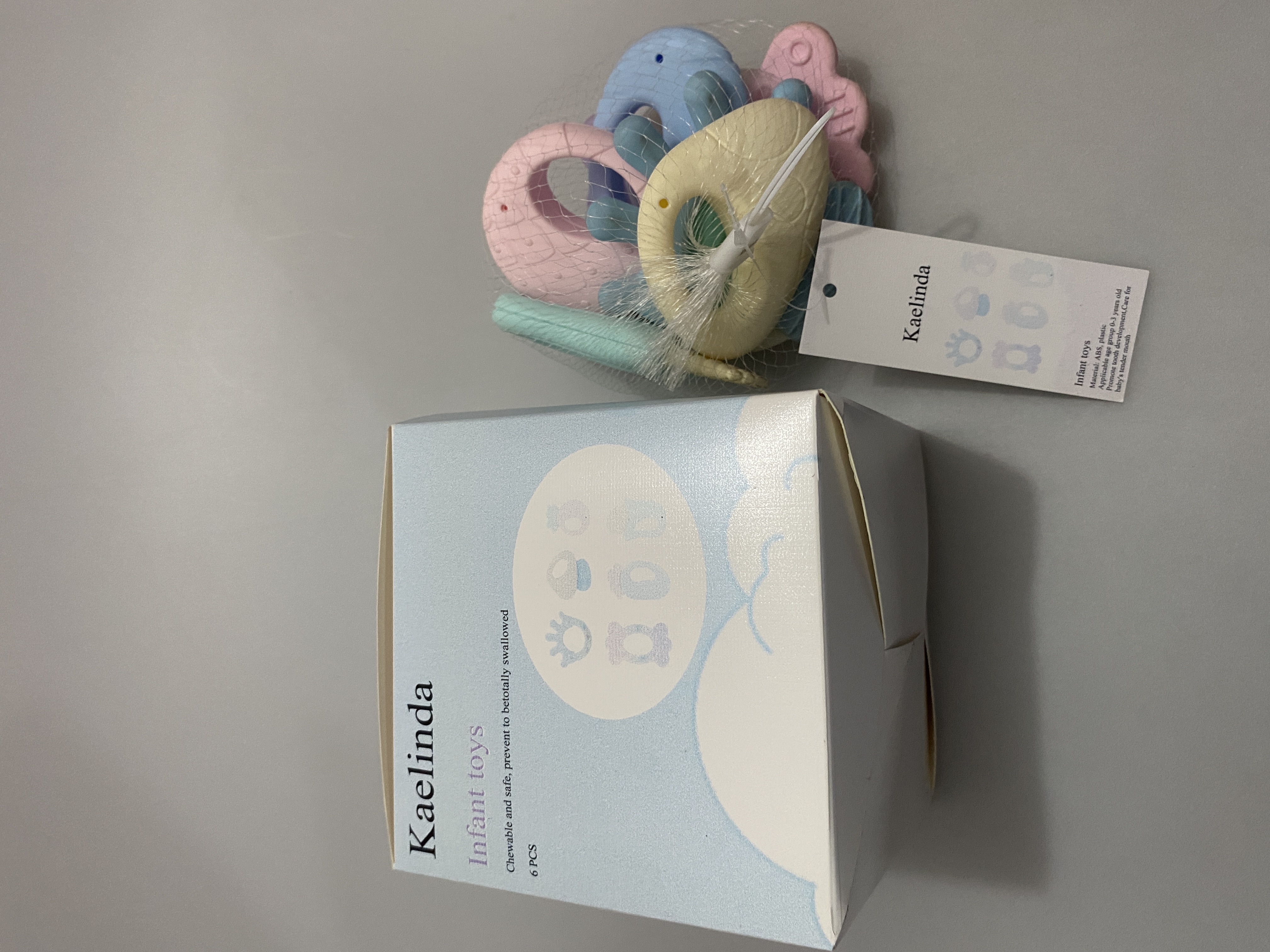 Kaelinda Infant Toys - ABS Plastic Material, Set of 6, Play/Bite/Rattle Features, Suitable for Ages 0-12 Months