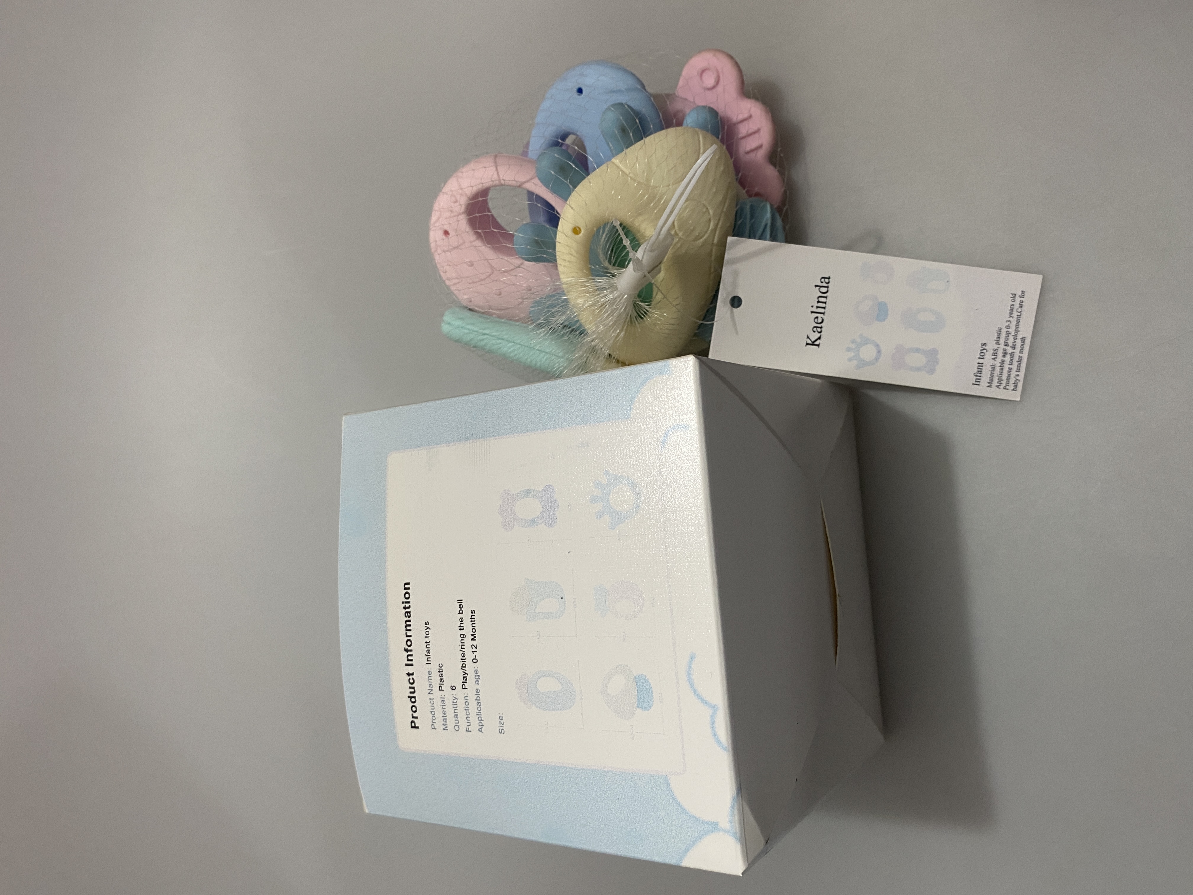 Kaelinda Infant Toys - ABS Plastic Material, Set of 6, Play/Bite/Rattle Features, Suitable for Ages 0-12 Months