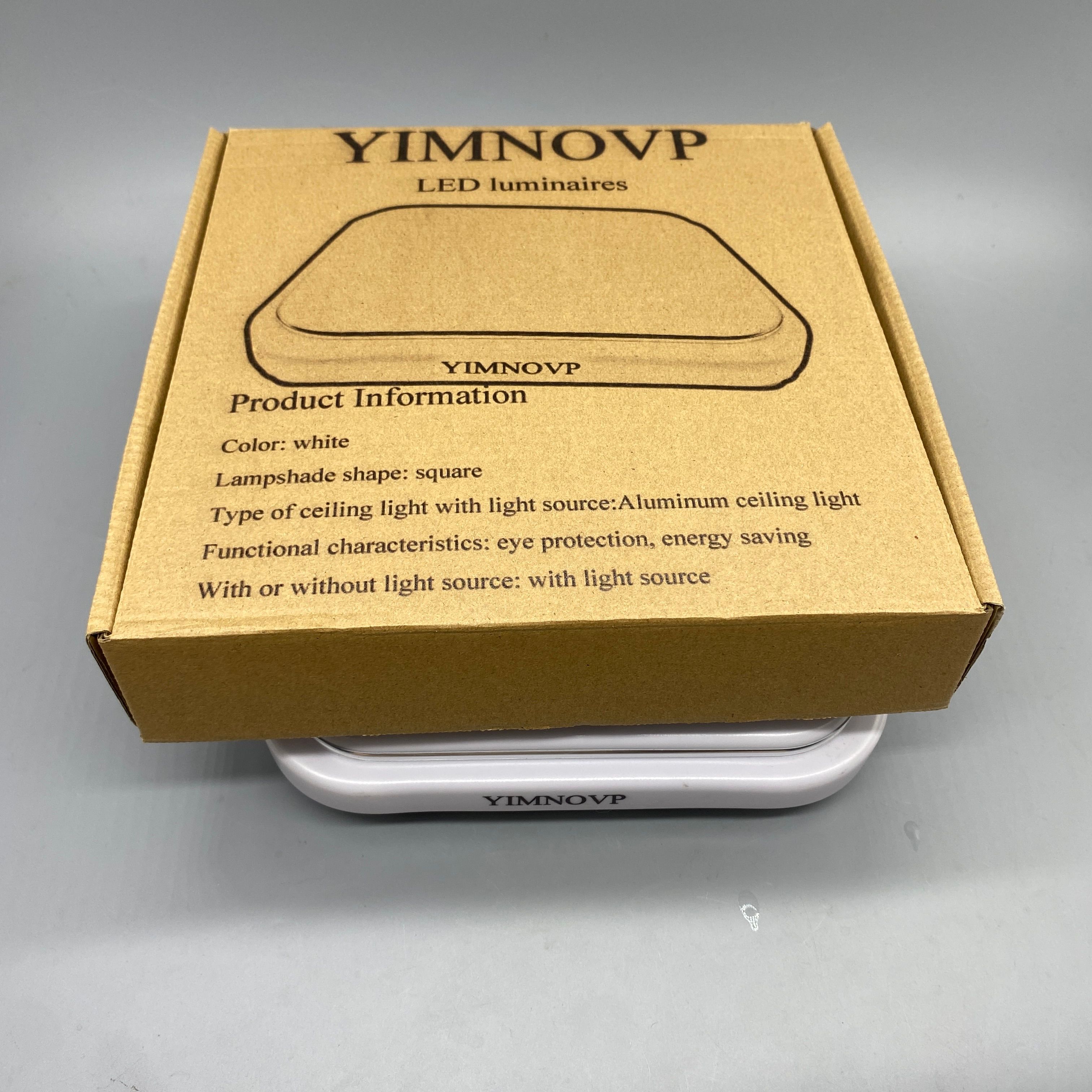 YIMNOVP White Square LED Ceiling Light, Aluminum Housing, Eye Protection, Energy-Saving Luminaires with Built-in Light Source