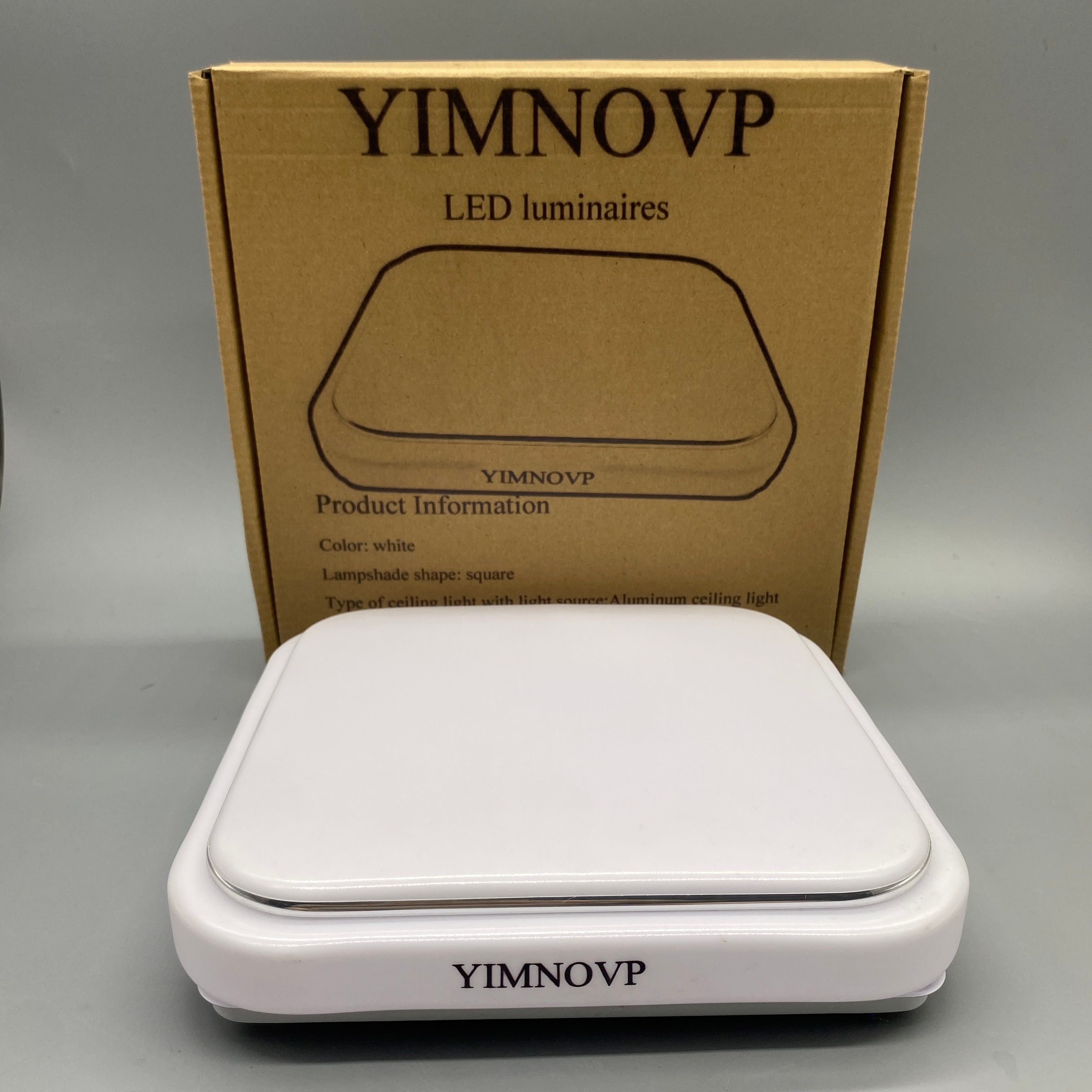 YIMNOVP White Square LED Ceiling Light, Aluminum Housing, Eye Protection, Energy-Saving Luminaires with Built-in Light Source