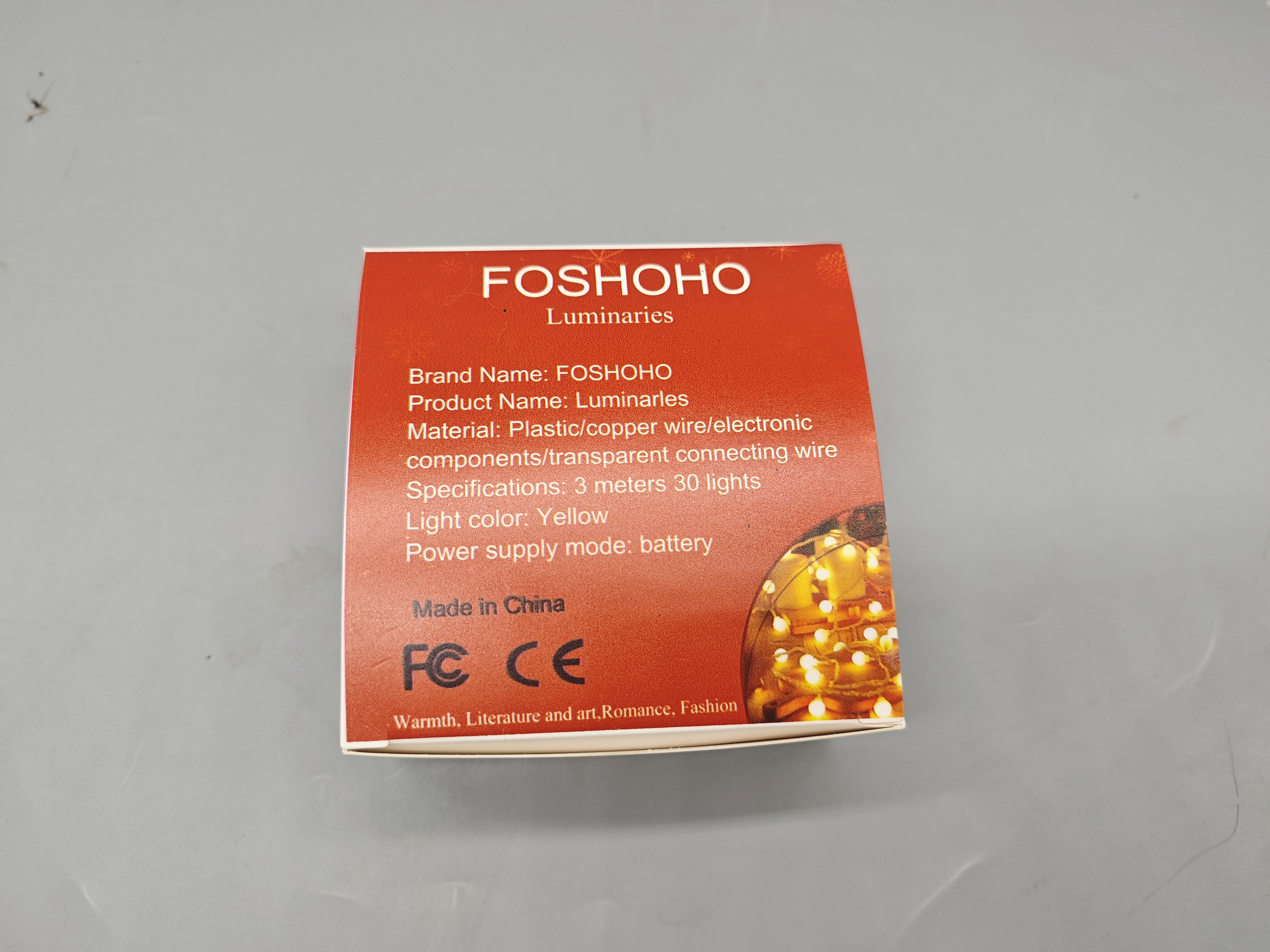 FoSHOHO Luminaries Battery-Powered Fairy String Lights, 3 Meters with 30 Yellow LED Bulbs, Flexible Plastic & Copper Wire, Transparent Connecting Wire for Indoor and Outdoor Decor