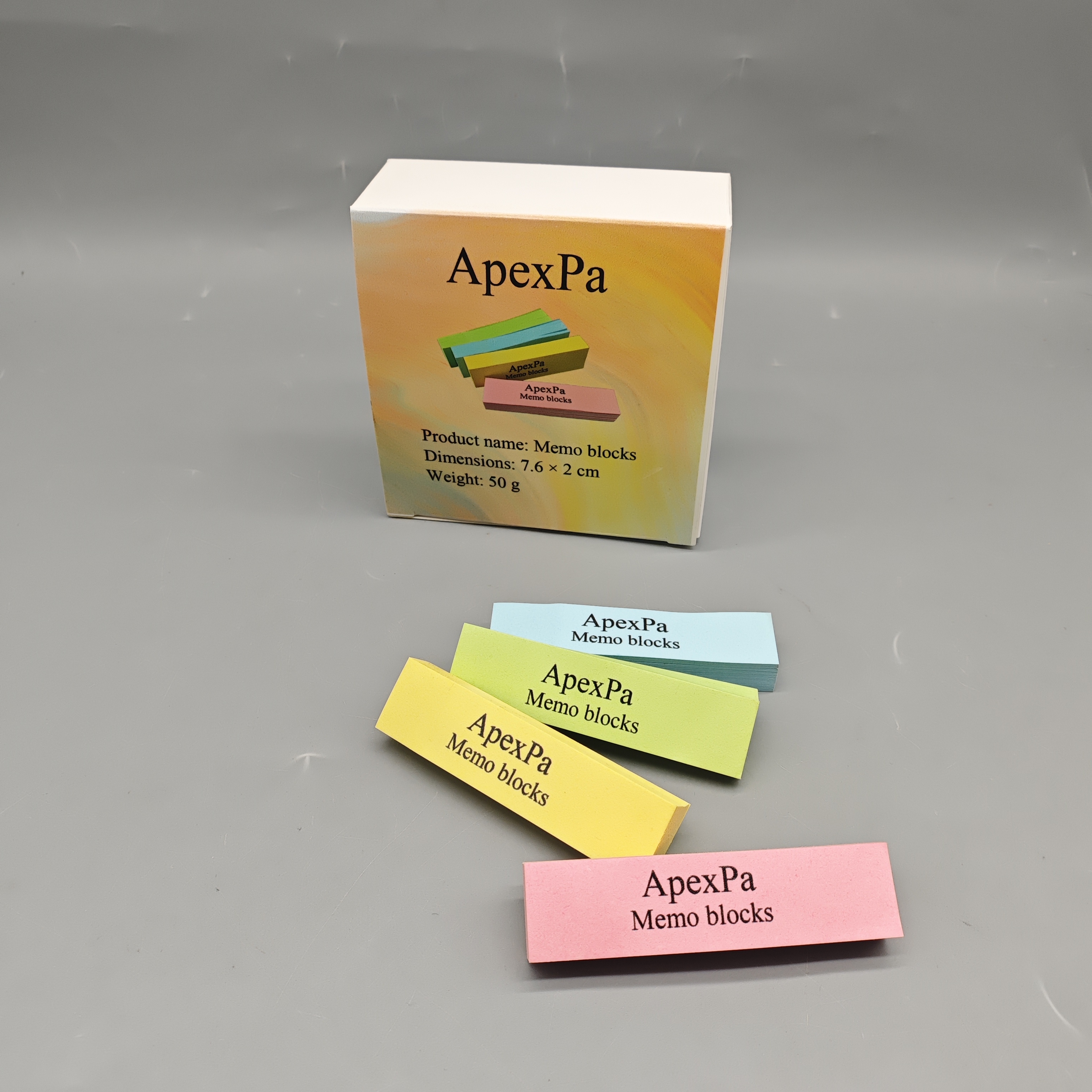 ApexPa Memo Blocks, 7.6x2cm Compact Sticky Note Pads, 50g Lightweight Design, Portable for Office, School, and Home Use
