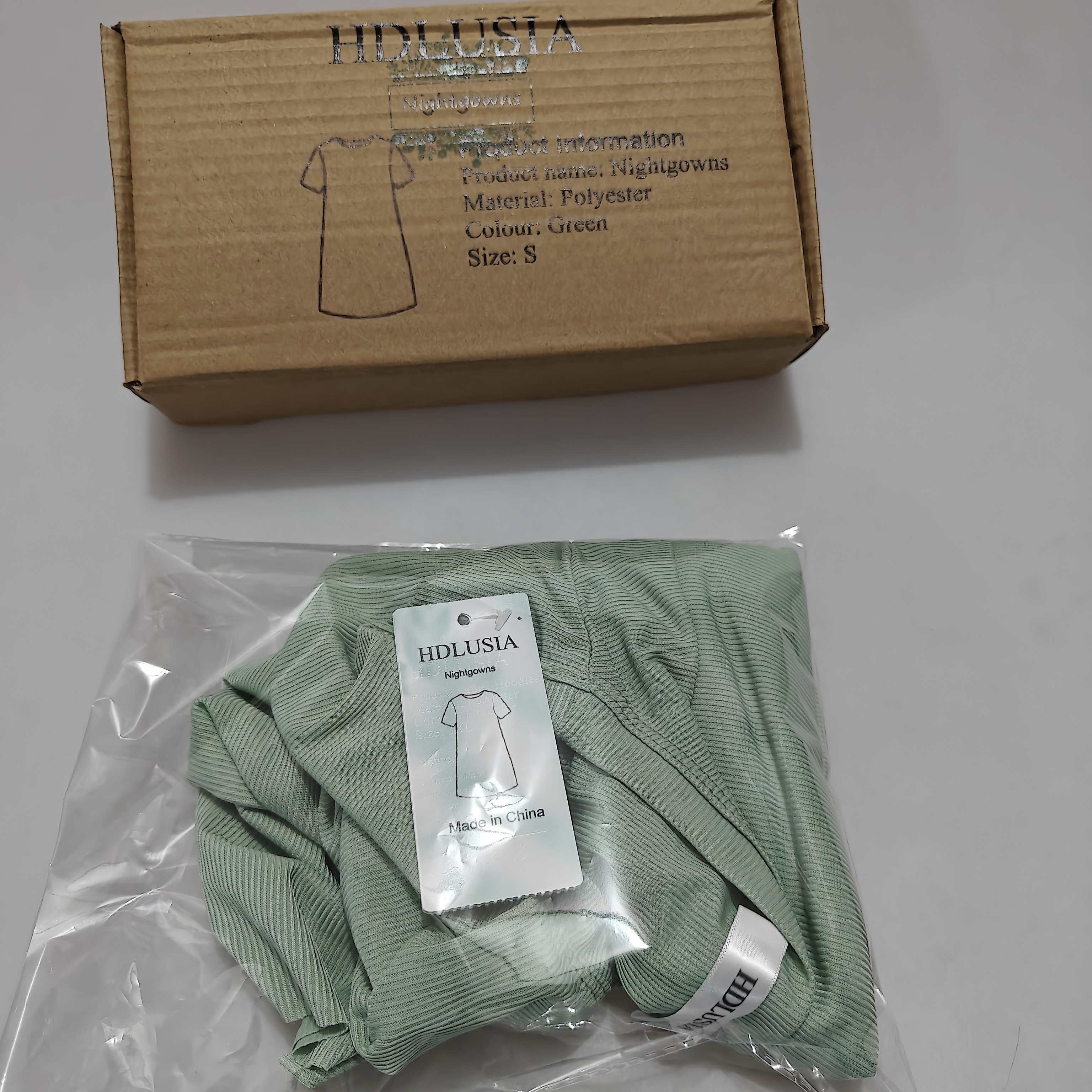 HDLUSIA Nightgowns - Polyester Comfort in Stylish Green, Size S for a Perfect Fit