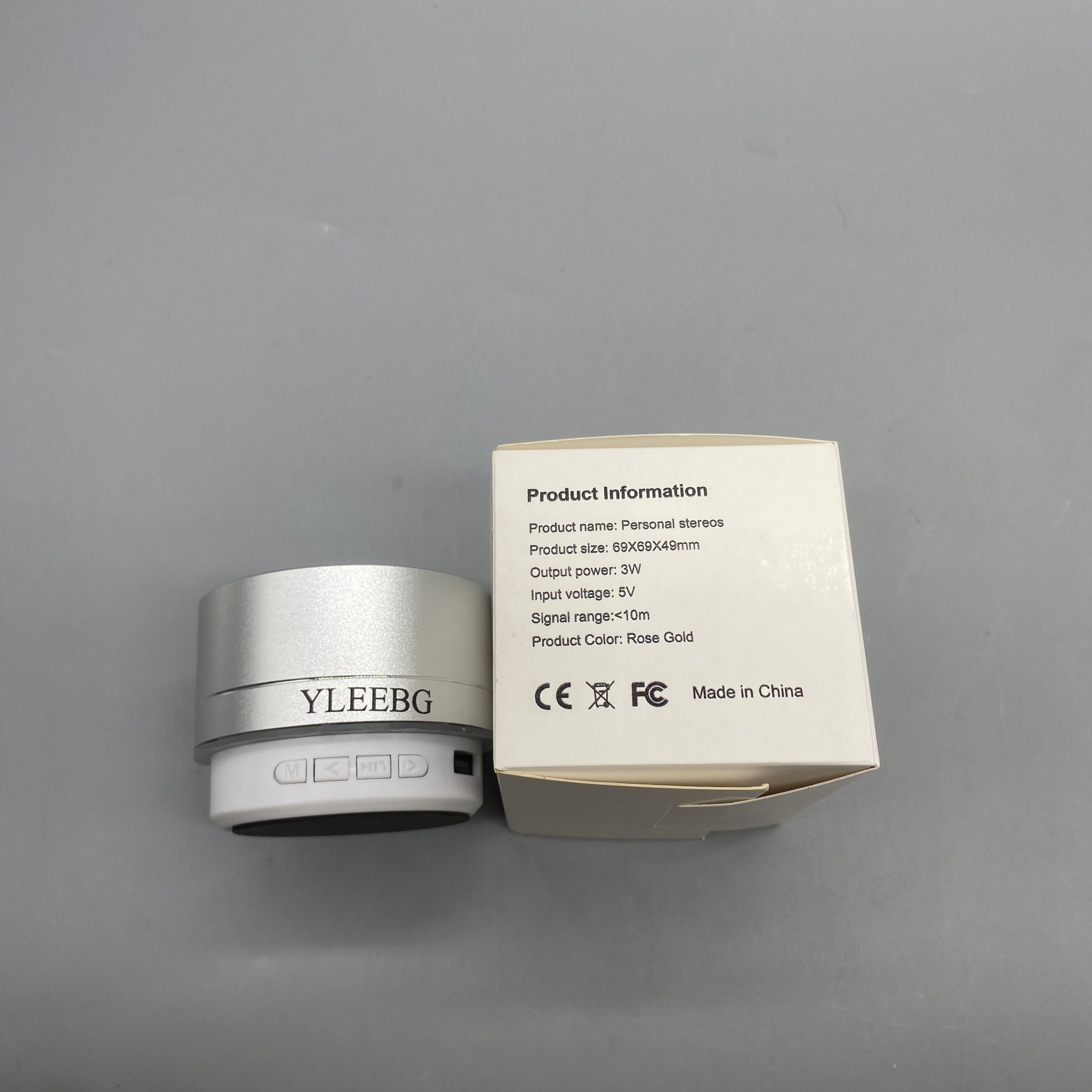 YLEEBG Personal Stereo, Compact 69x69x49mm, 3W Output Power, 5V Input, Bluetooth Range <10m