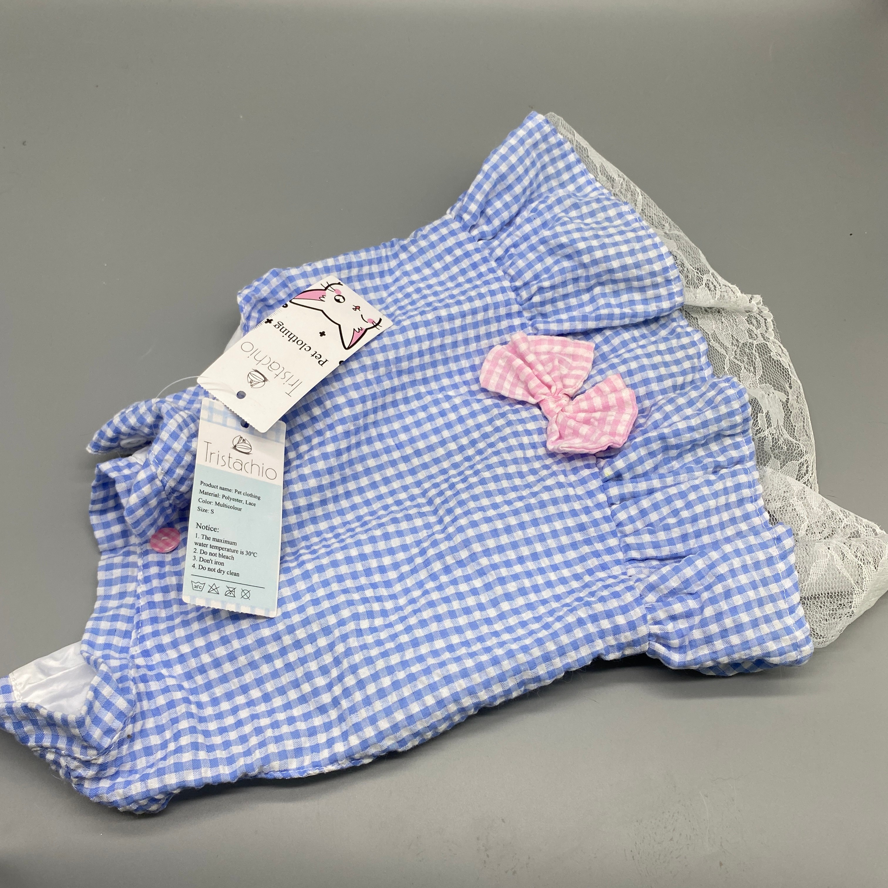 Tristachio Pet Clothing, Multicolor Polyester Lace Design, Size S