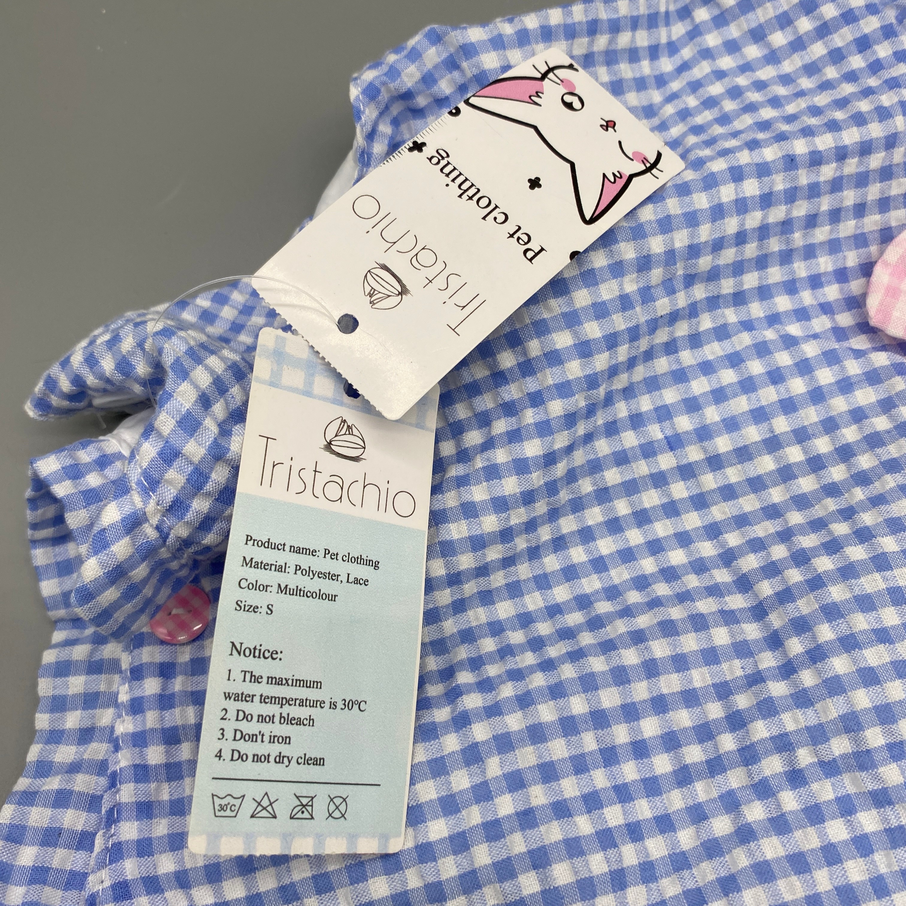 Tristachio Pet Clothing, Multicolor Polyester Lace Design, Size S