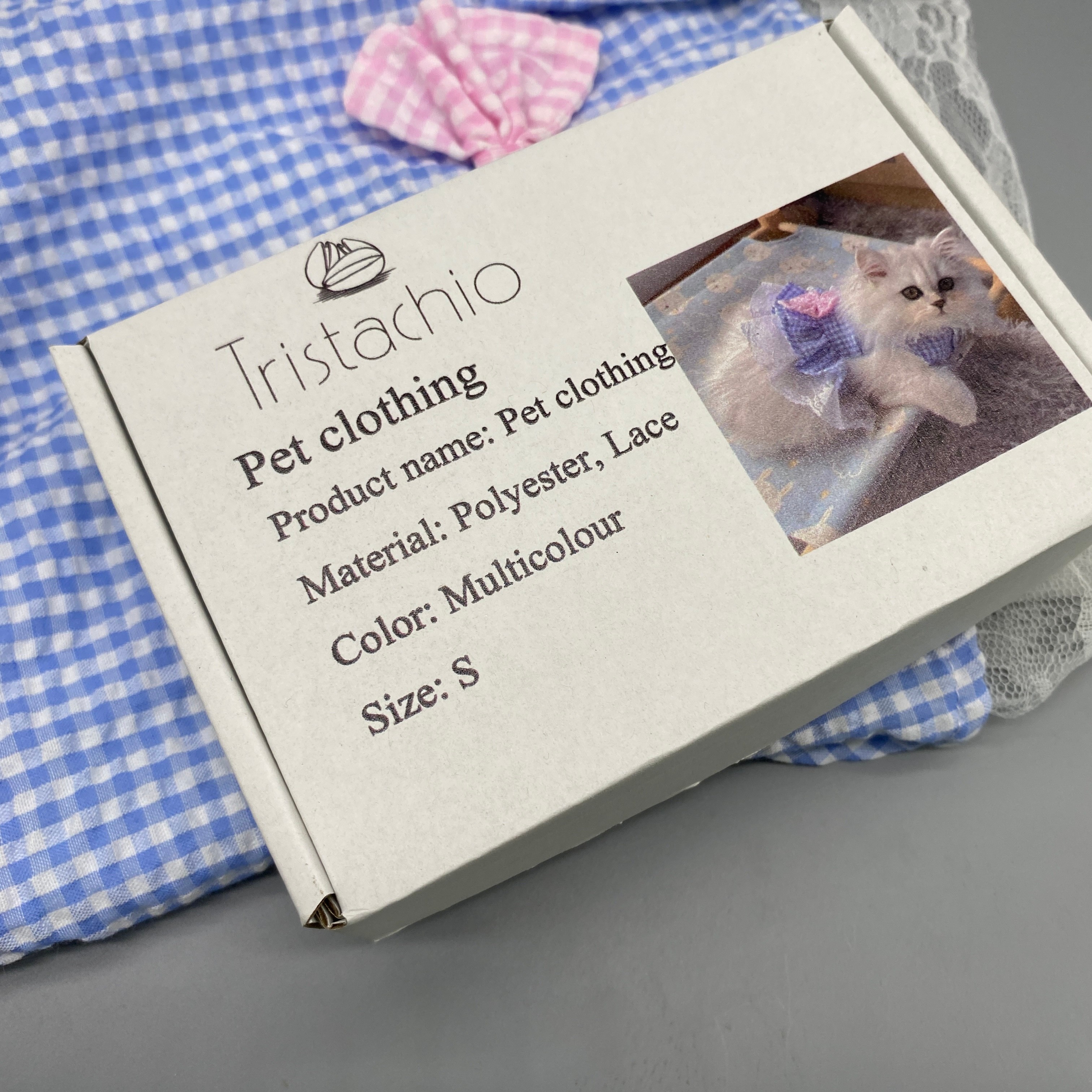 Tristachio Pet Clothing, Multicolor Polyester Lace Design, Size S