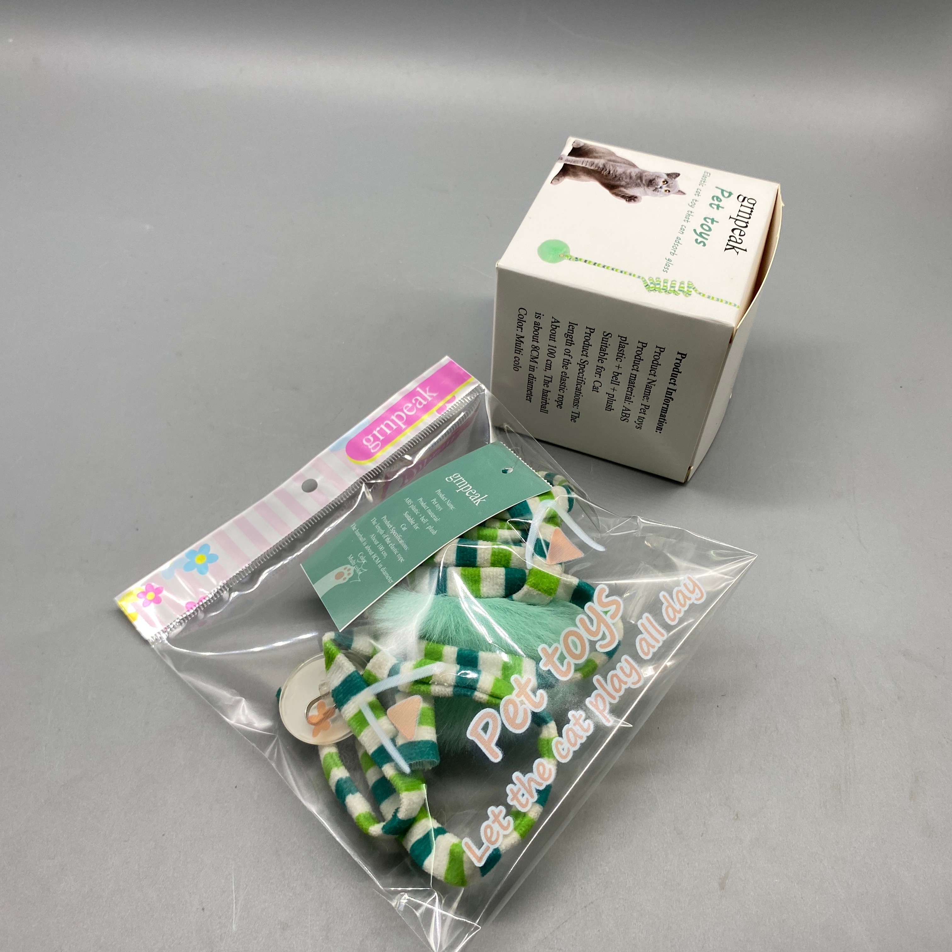 Grnpeak Pet Toys – Interactive and Durable Toys for Cats ABS Plastic, Bell, Plush Hairball – Fun and Engaging Playtime for Your Feline Friend