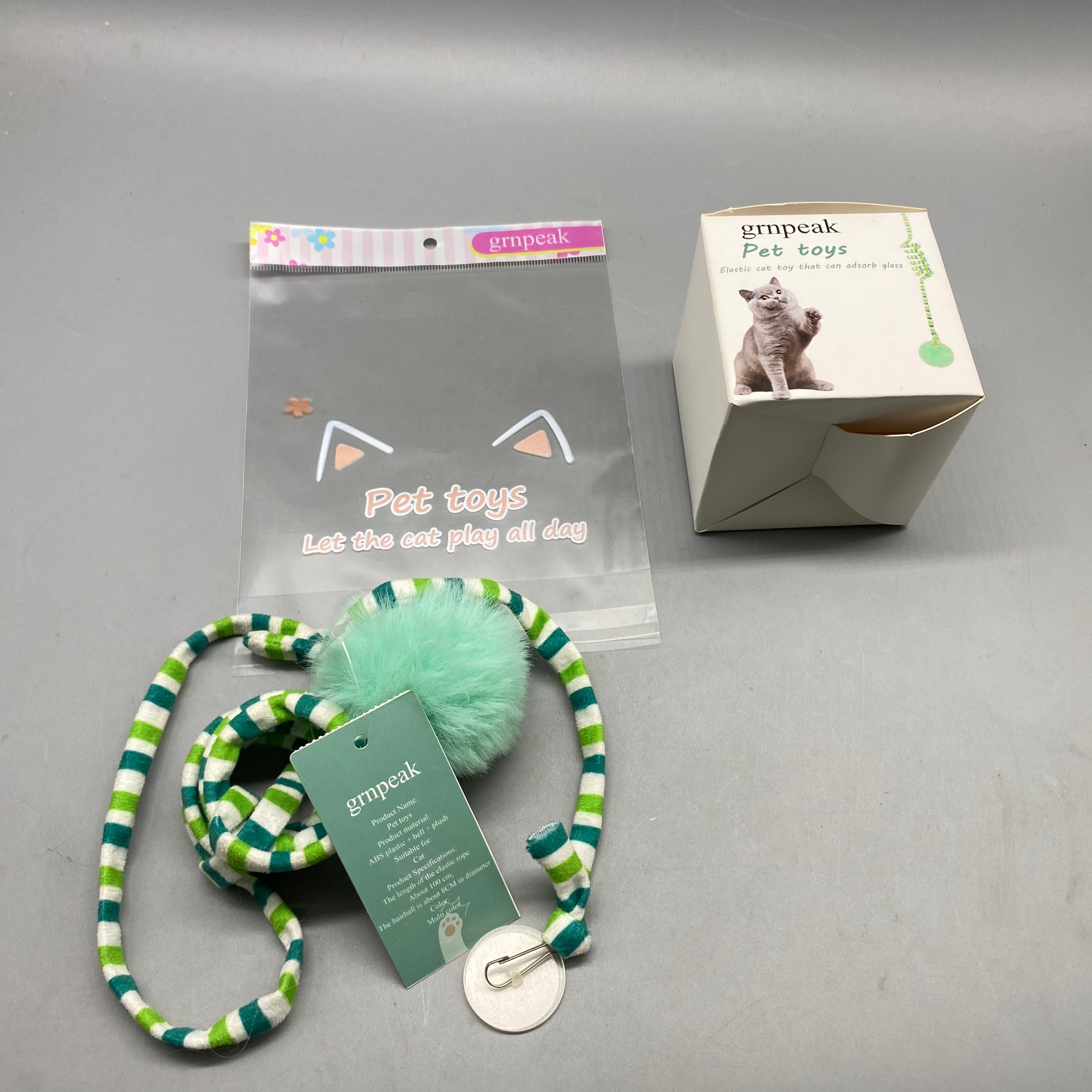 Grnpeak Pet Toys – Interactive and Durable Toys for Cats ABS Plastic, Bell, Plush Hairball – Fun and Engaging Playtime for Your Feline Friend