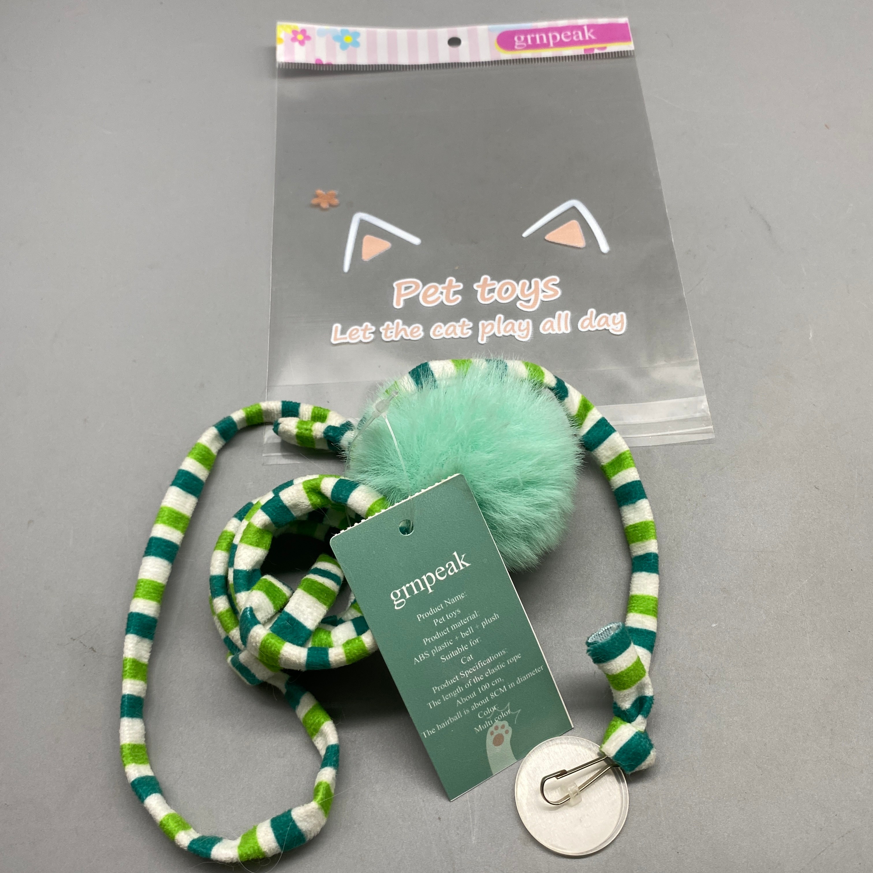 Grnpeak Pet Toys – Interactive and Durable Toys for Cats ABS Plastic, Bell, Plush Hairball – Fun and Engaging Playtime for Your Feline Friend