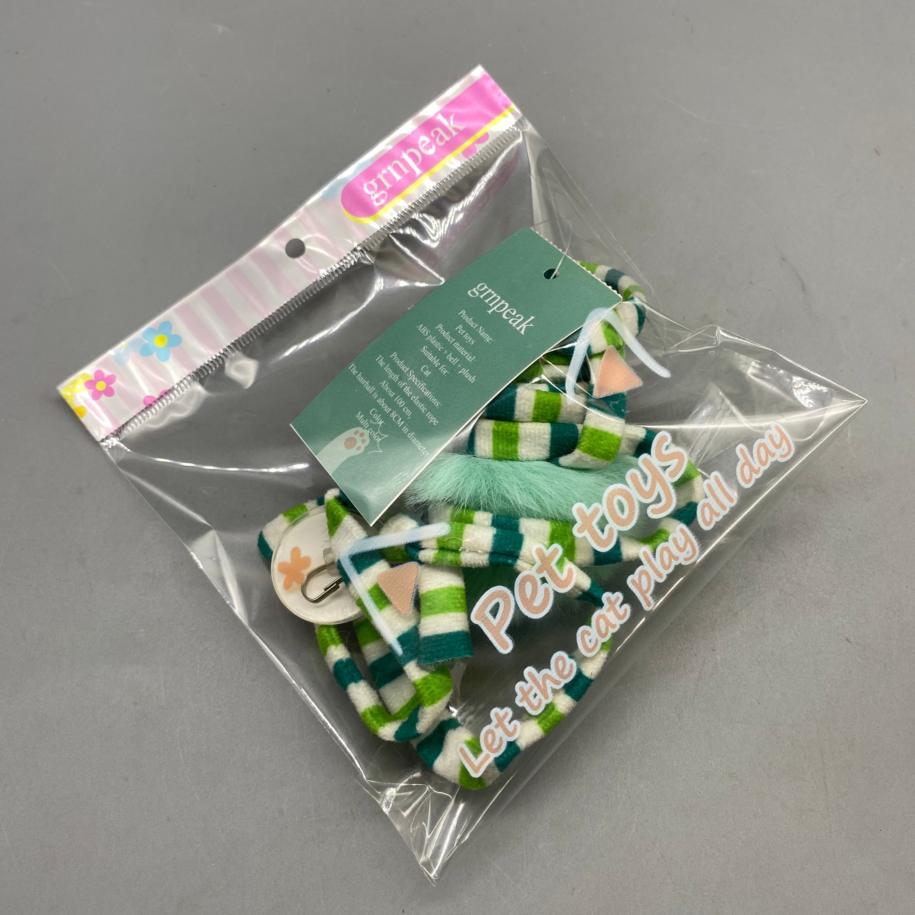 Grnpeak Pet Toys – Interactive and Durable Toys for Cats ABS Plastic, Bell, Plush Hairball – Fun and Engaging Playtime for Your Feline Friend