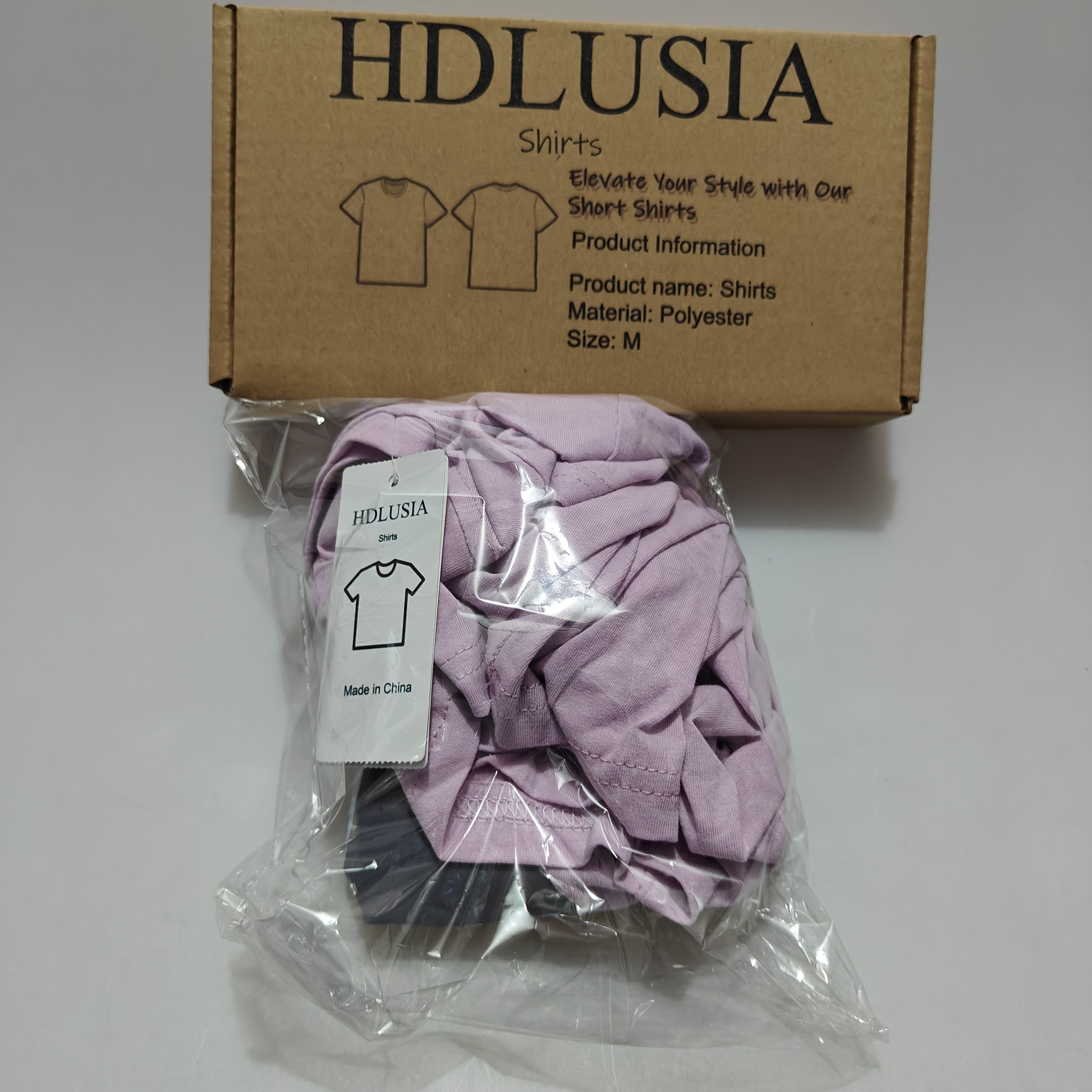 HDLUSIA Shirts - Elegant Polyester Fiber Design in Purple, Size M for Stylish Comfort