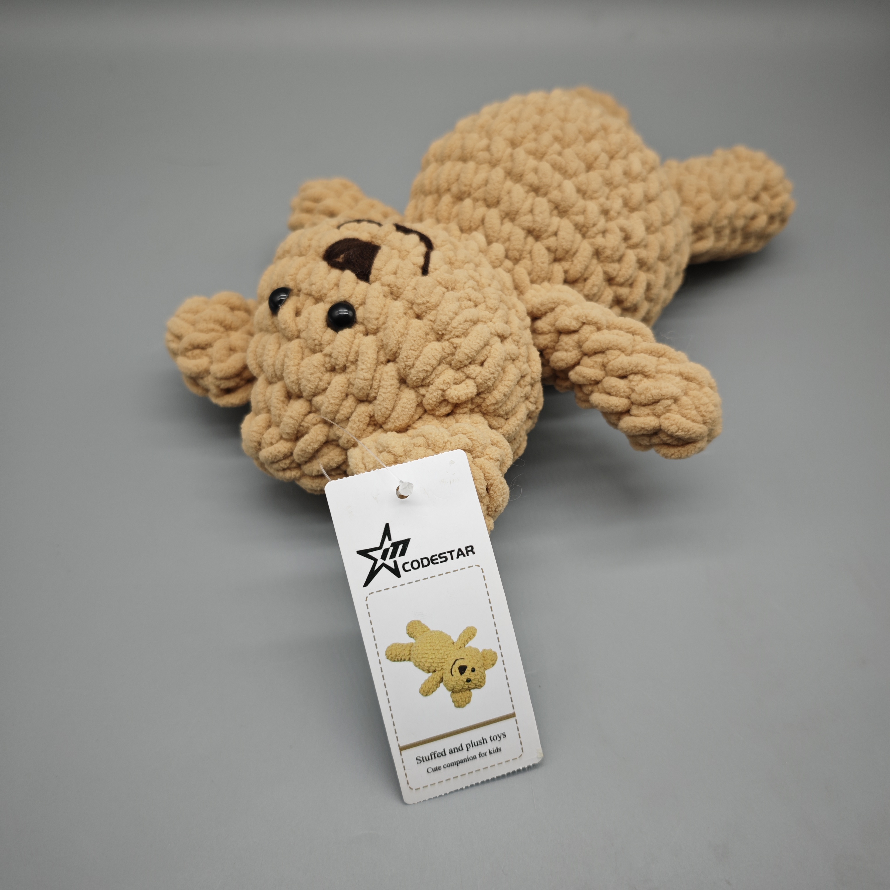 CODESTAR Stuffed Plush Toy – Soft Acrylic Teddy Bear, Polyester Fiber Filling, 10.6x5.5x2.5 Inches, Cute & Huggable, Brown