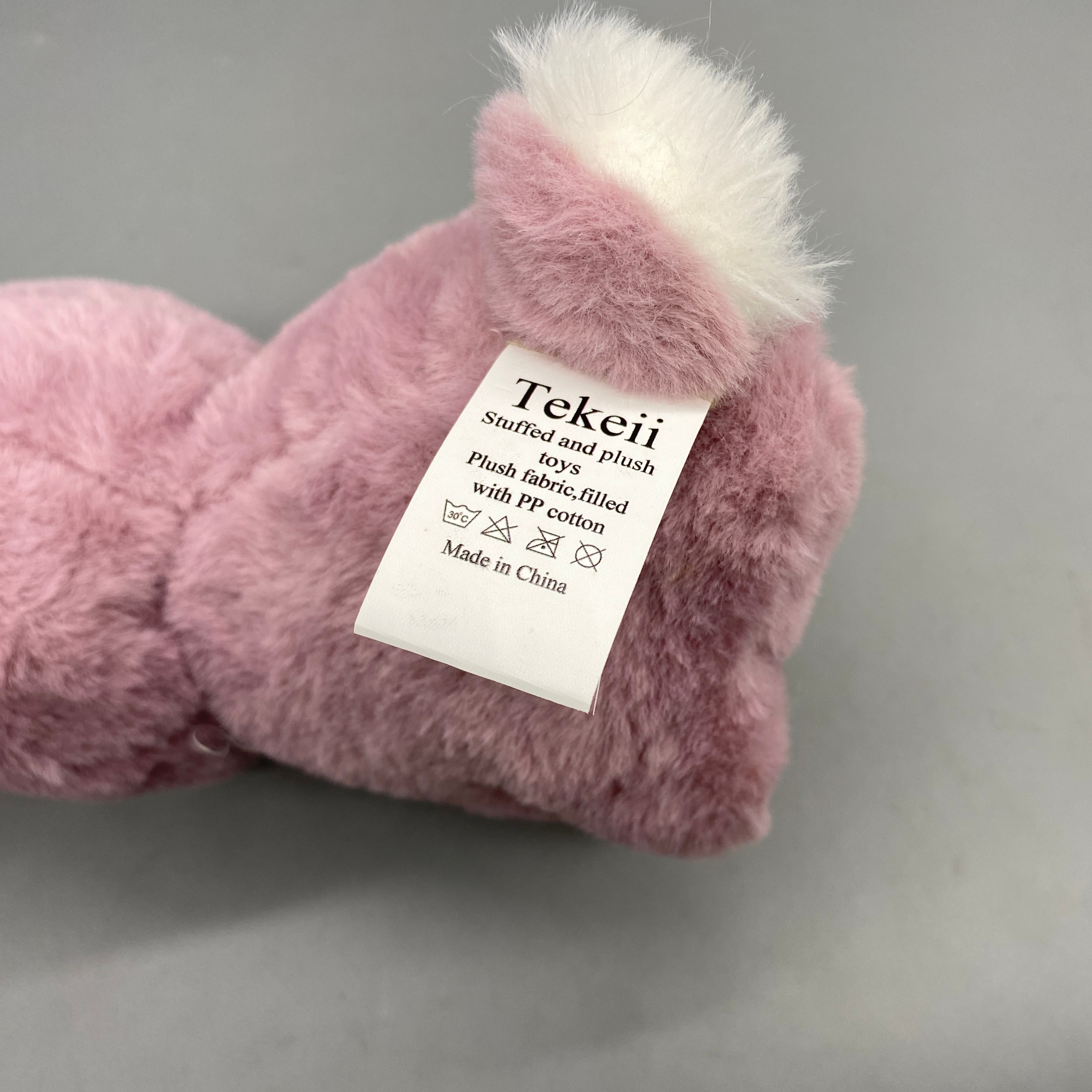 Tekeii Stuffed and Plush Toys, Pink 3.9×7.5×9.45 Inch, Soft Plush Fabric with PP Cotton Filling