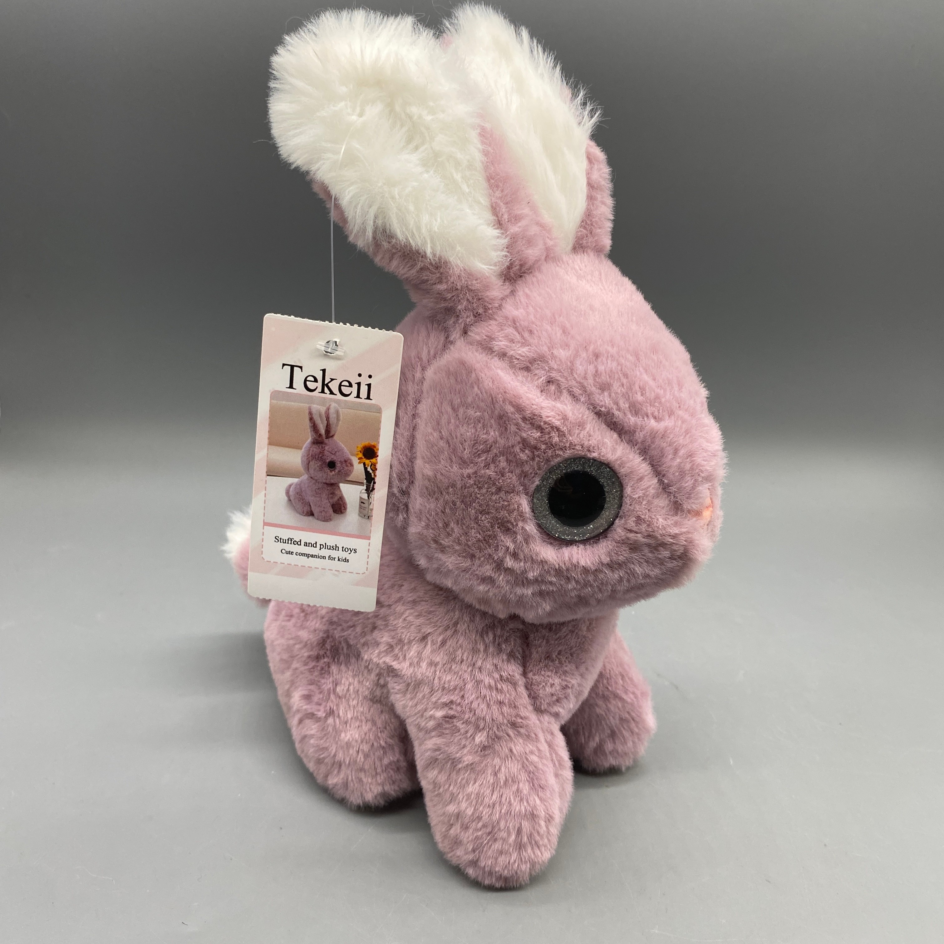 Tekeii Stuffed and Plush Toys, Pink 3.9×7.5×9.45 Inch, Soft Plush Fabric with PP Cotton Filling