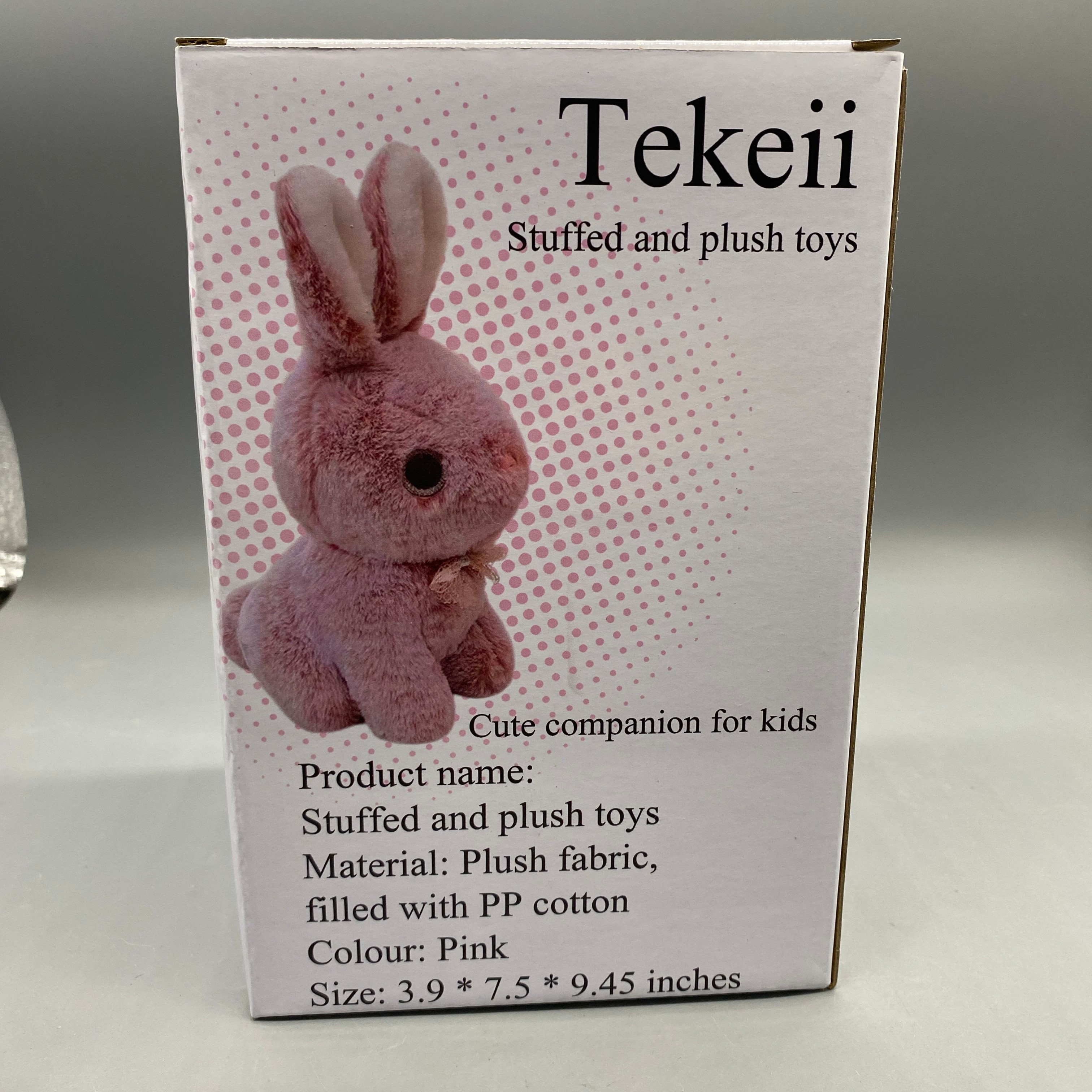 Tekeii Stuffed and Plush Toys, Pink 3.9×7.5×9.45 Inch, Soft Plush Fabric with PP Cotton Filling
