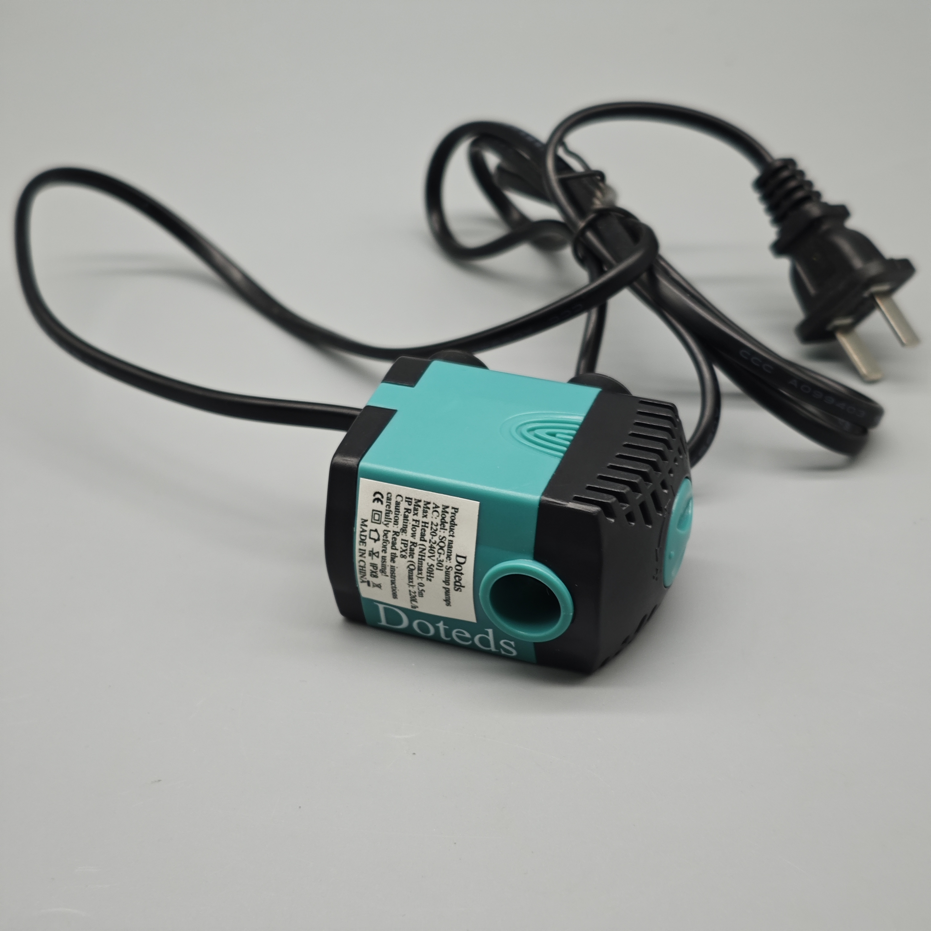 Doteds Sump Pump – SQG-301, 220-240V AC, 50Hz, Max Head 0.5m, Max Flow 22L/h, IPX8 Waterproof Rating