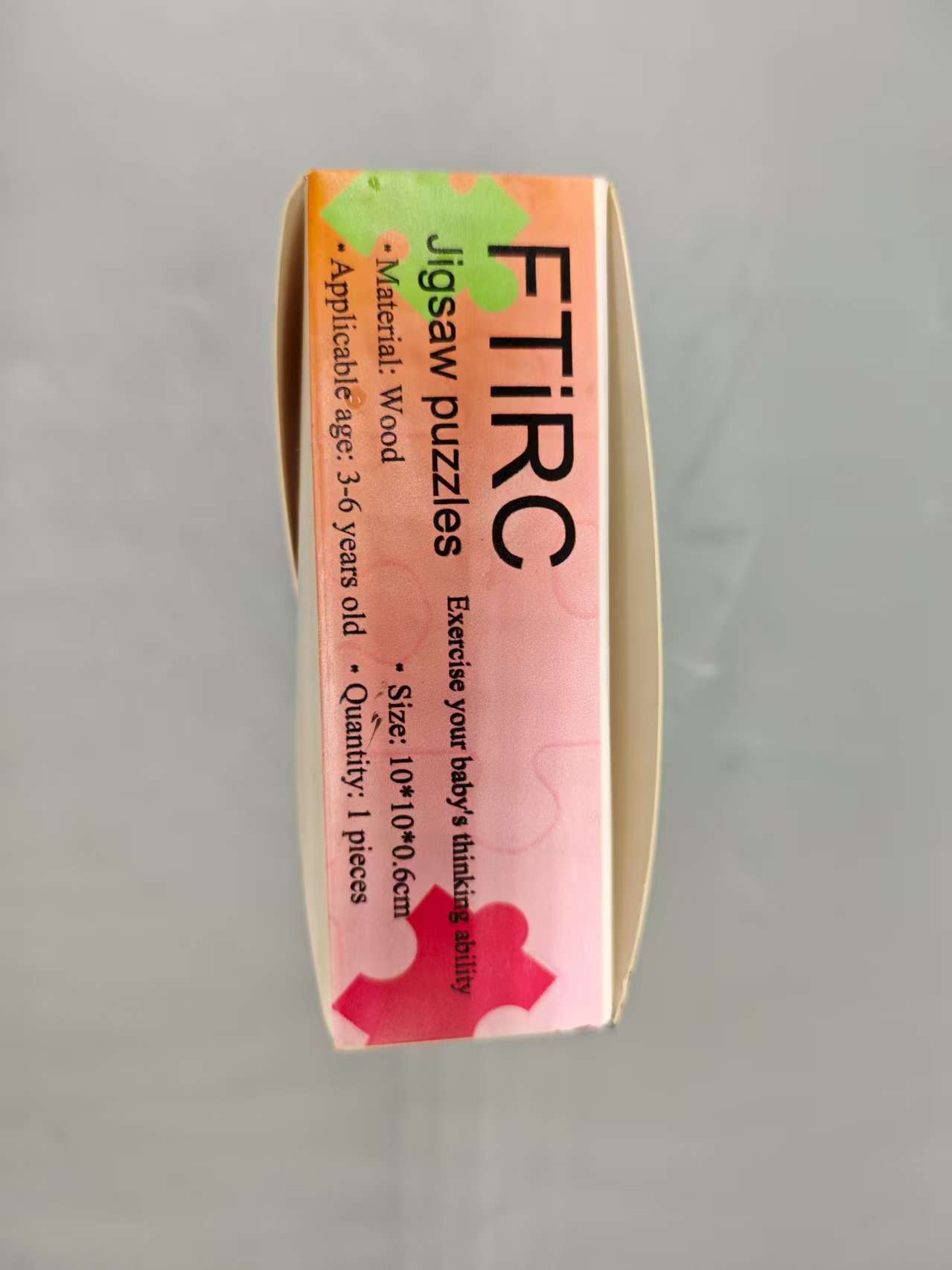 FTiRC Jigsaw puzzles, Wooden Jigsaw Puzzle for Kids, Educational Toy to Develop Fine Motor Skills, Suitable for Ages 3-6, Single Piece, Compact 10×10×0.6cm