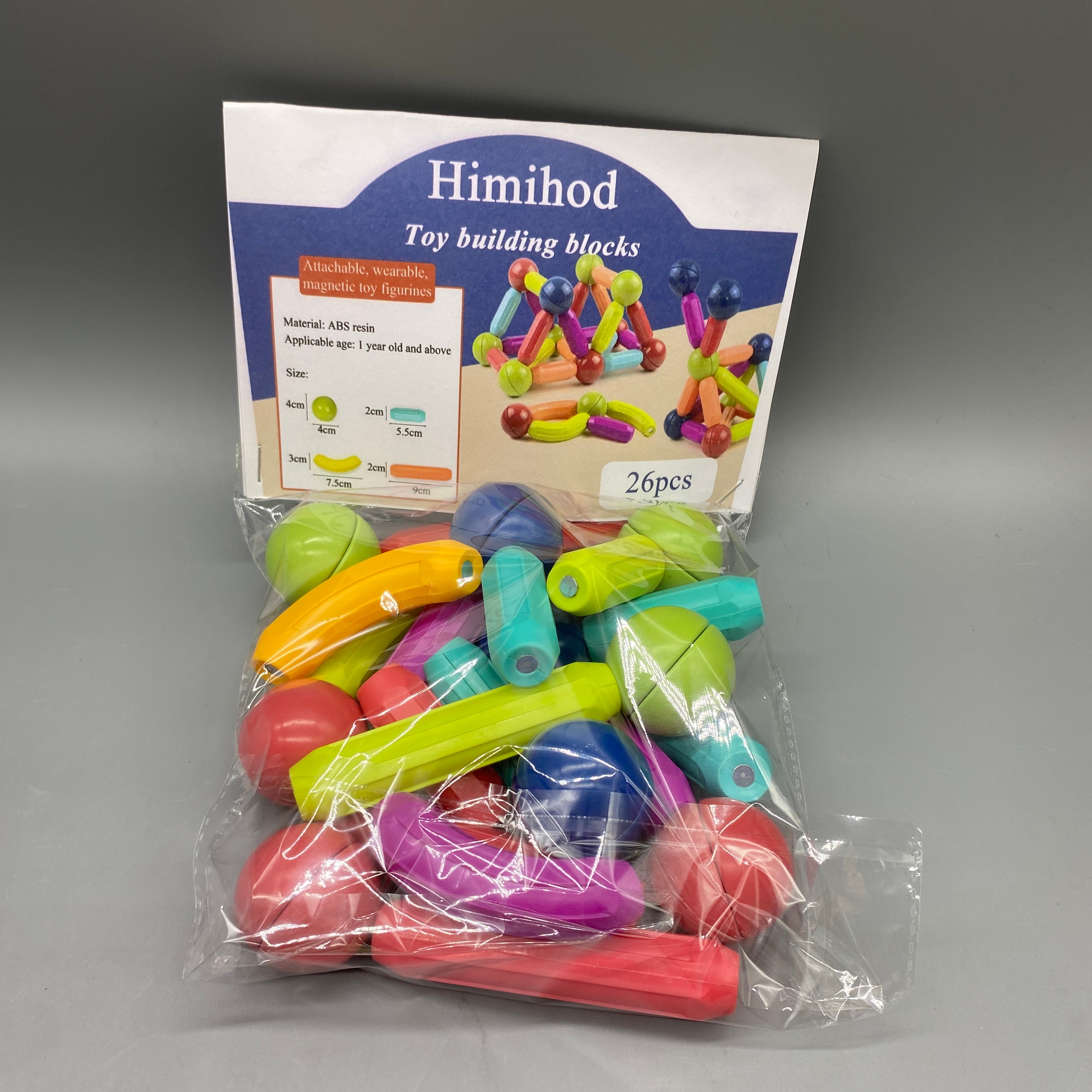 Himihod Toy Building Blocks, ABS Resin, Multicolored Set with Balls & Strips, Safe & Educational, Encourages Creativity and Motor Skills