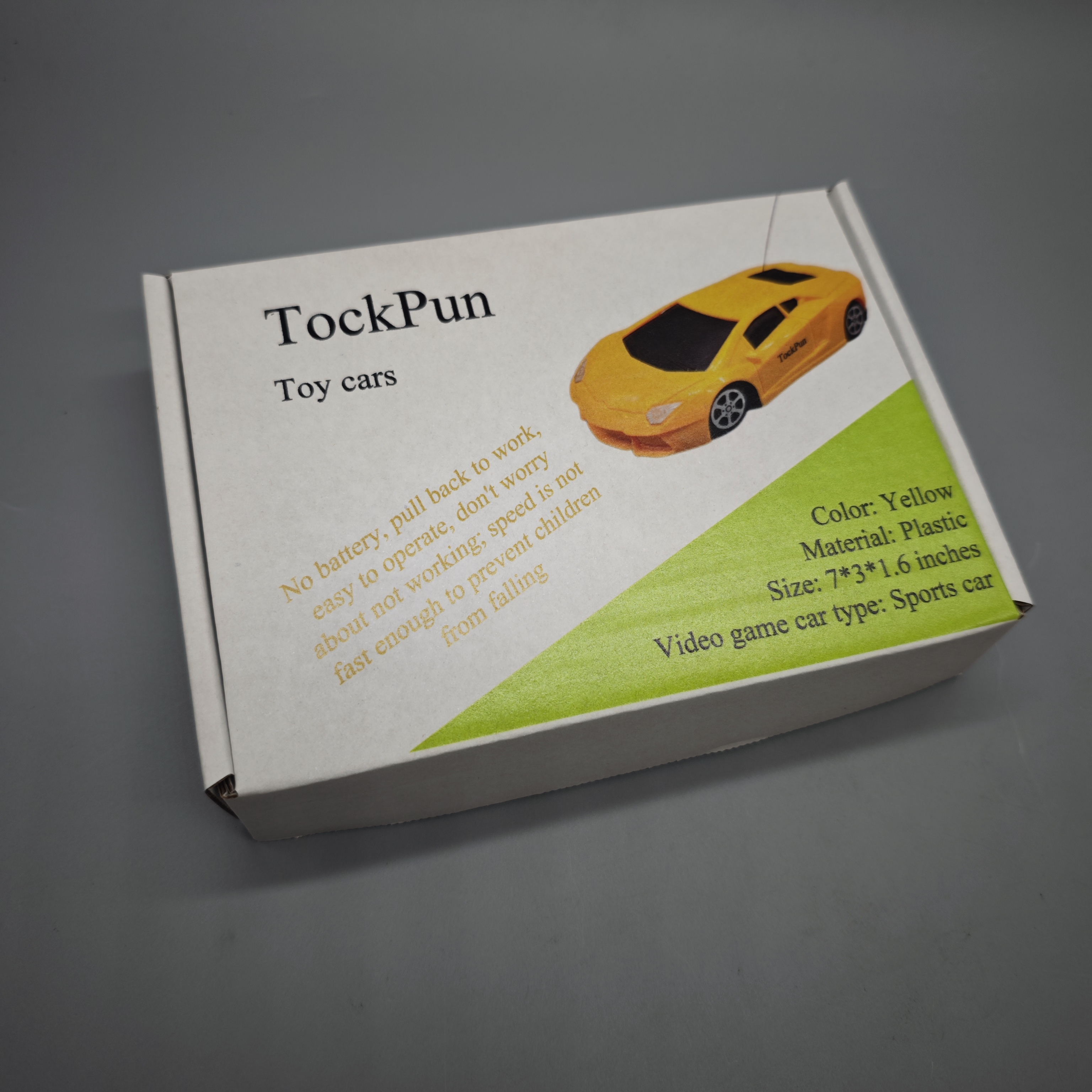 TockPun Toy Car - Plastic Racing Car, 7x3x1.6 inches, Video Game Inspired Sports Car