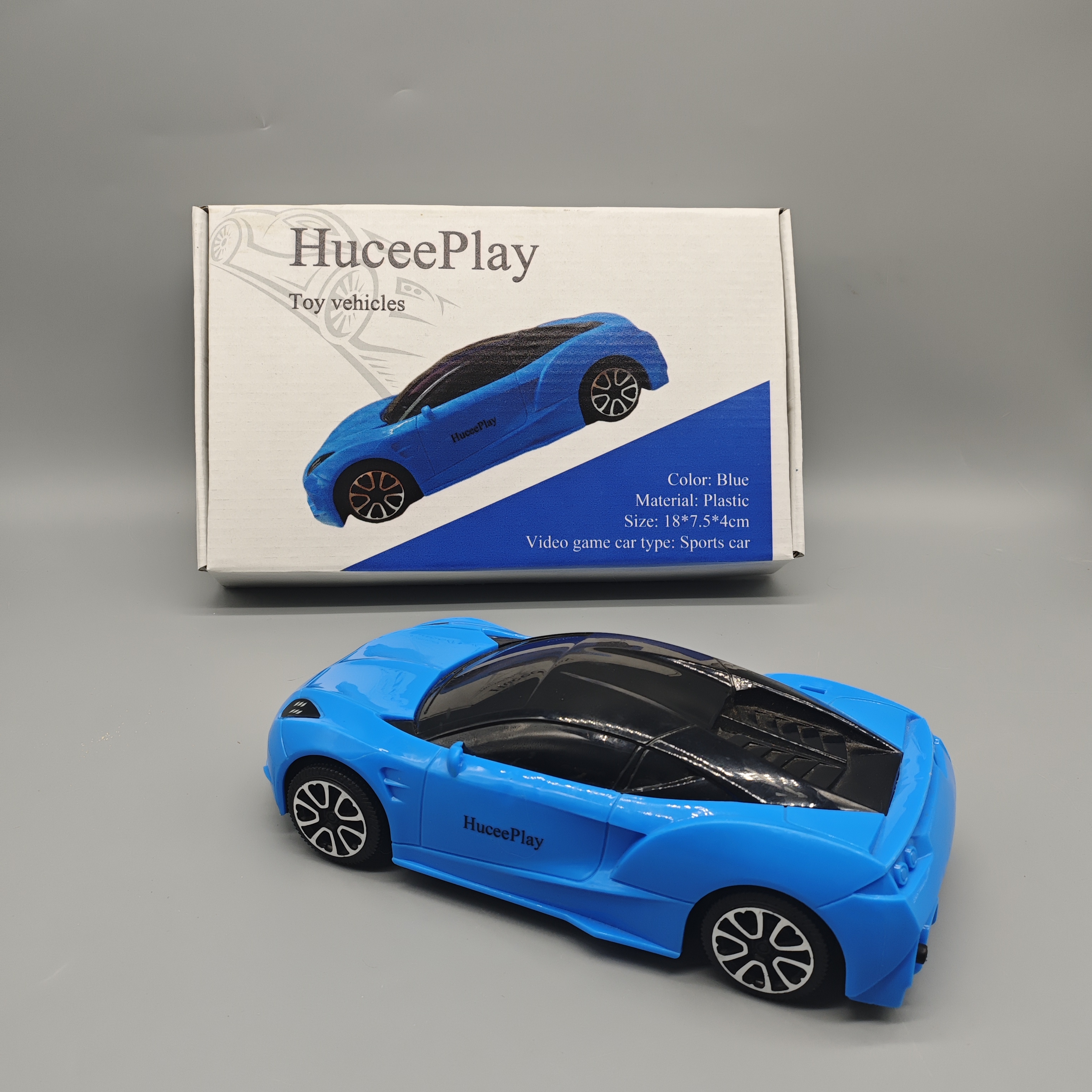HuceePlay Toy Vehicles, 18×7.5×5cm Blue Plastic Racing Car, Durable Sports Car Model for Kids, Lightweight & Safe Play Vehicle for Boys & Girls
