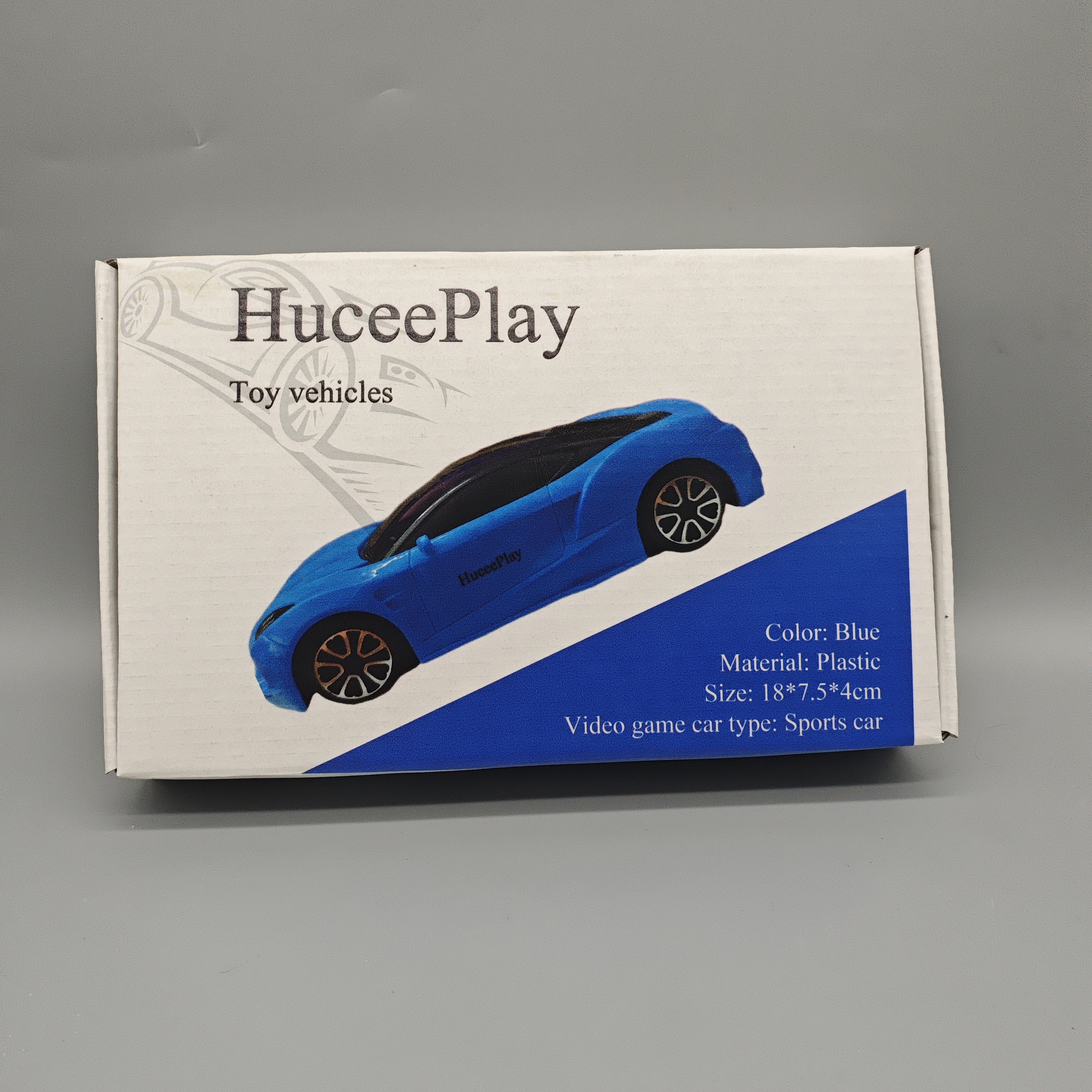 HuceePlay Toy Vehicles, 18×7.5×5cm Blue Plastic Racing Car, Durable Sports Car Model for Kids, Lightweight & Safe Play Vehicle for Boys & Girls