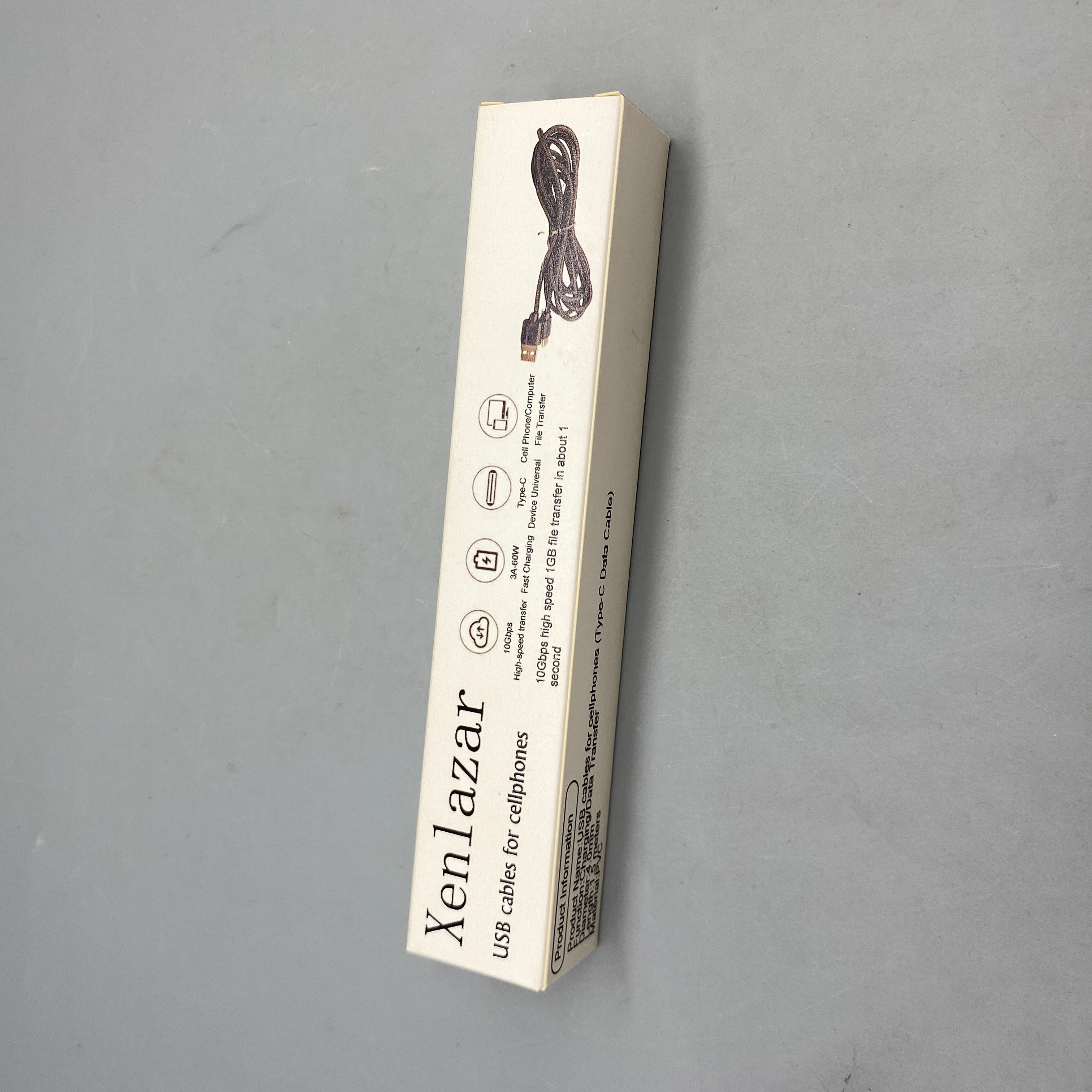 Xenlazar USB Cable for Cellphones, 1.5M, 4.0mm Diameter, PVC Material, Fast Charging & Data Transfer Cable