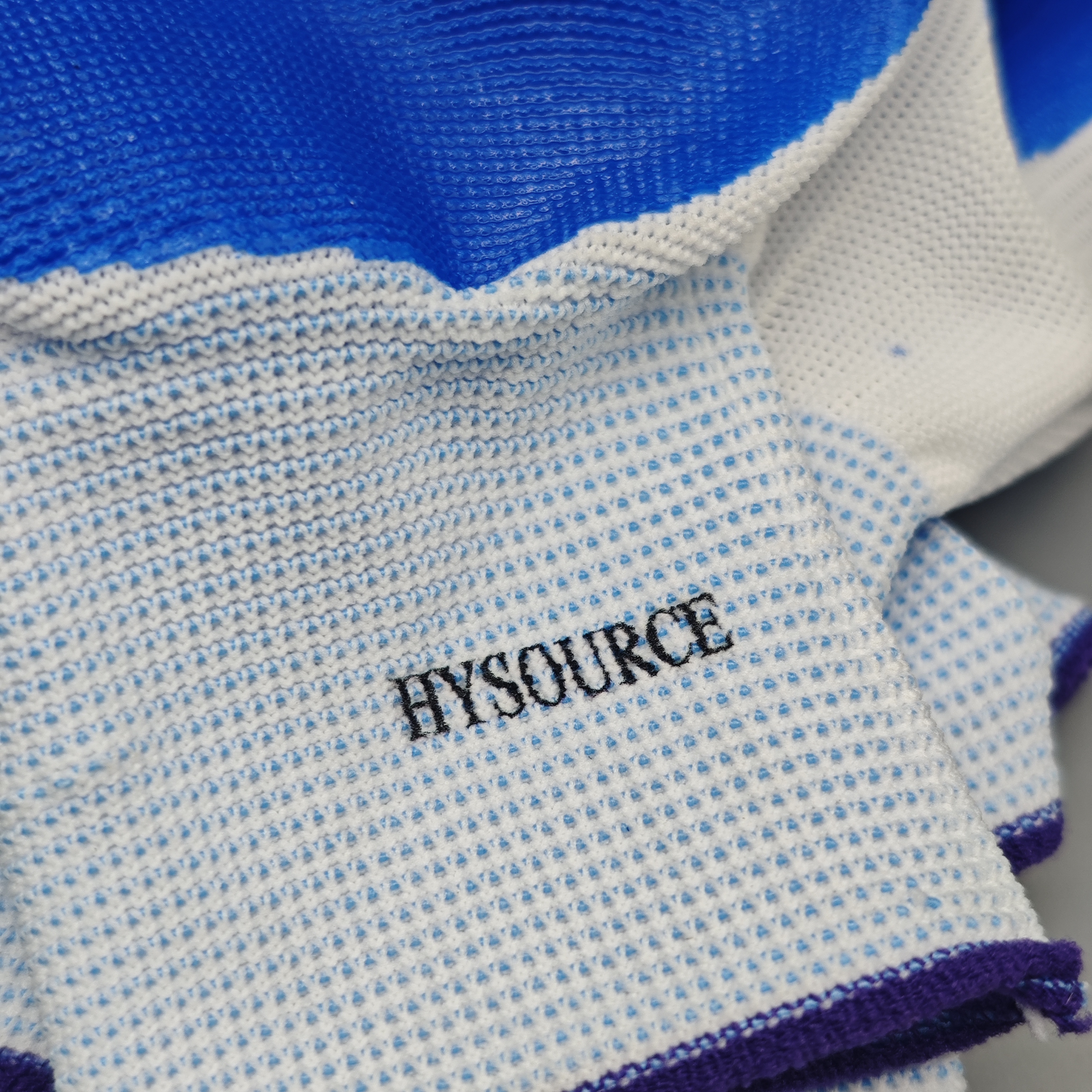 HYSOURCE Work Gloves Nylon Knit Liner White Blue Size 9/L for Mechanical Shipbuilding Mining Forestry Construction 3 Pairs