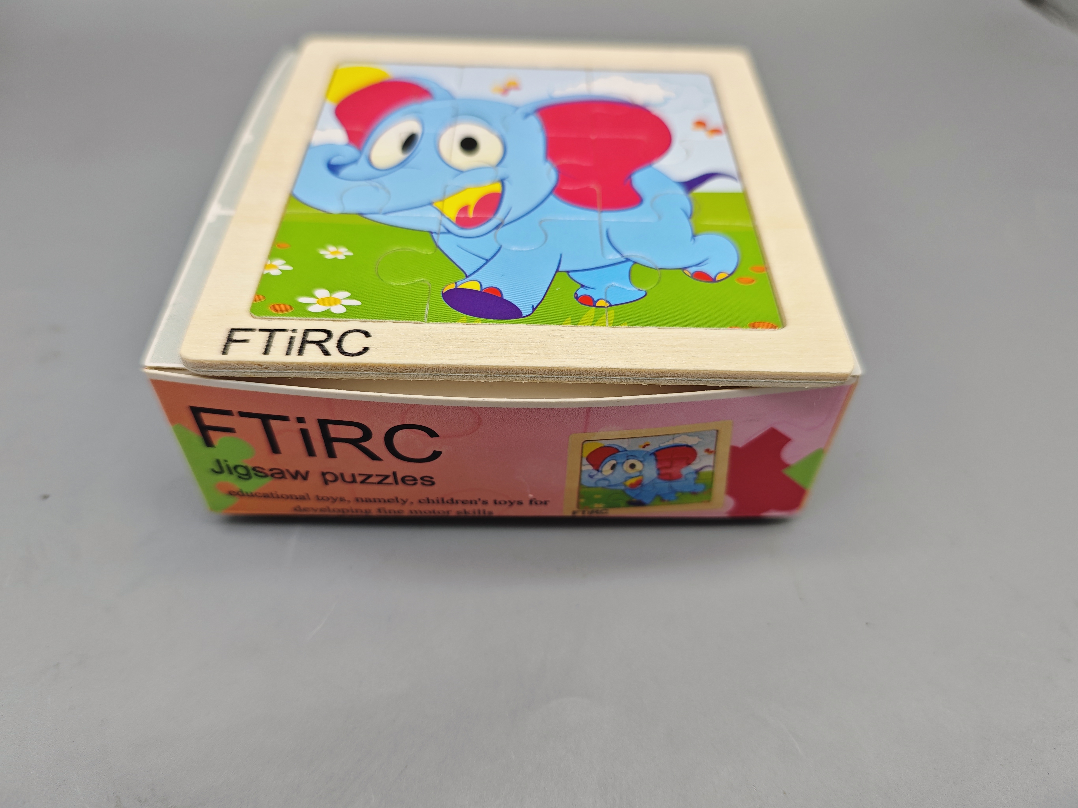 FTiRC Jigsaw puzzles, Wooden Jigsaw Puzzle for Kids, Educational Toy to Develop Fine Motor Skills, Suitable for Ages 3-6, Single Piece, Compact 10×10×0.6cm