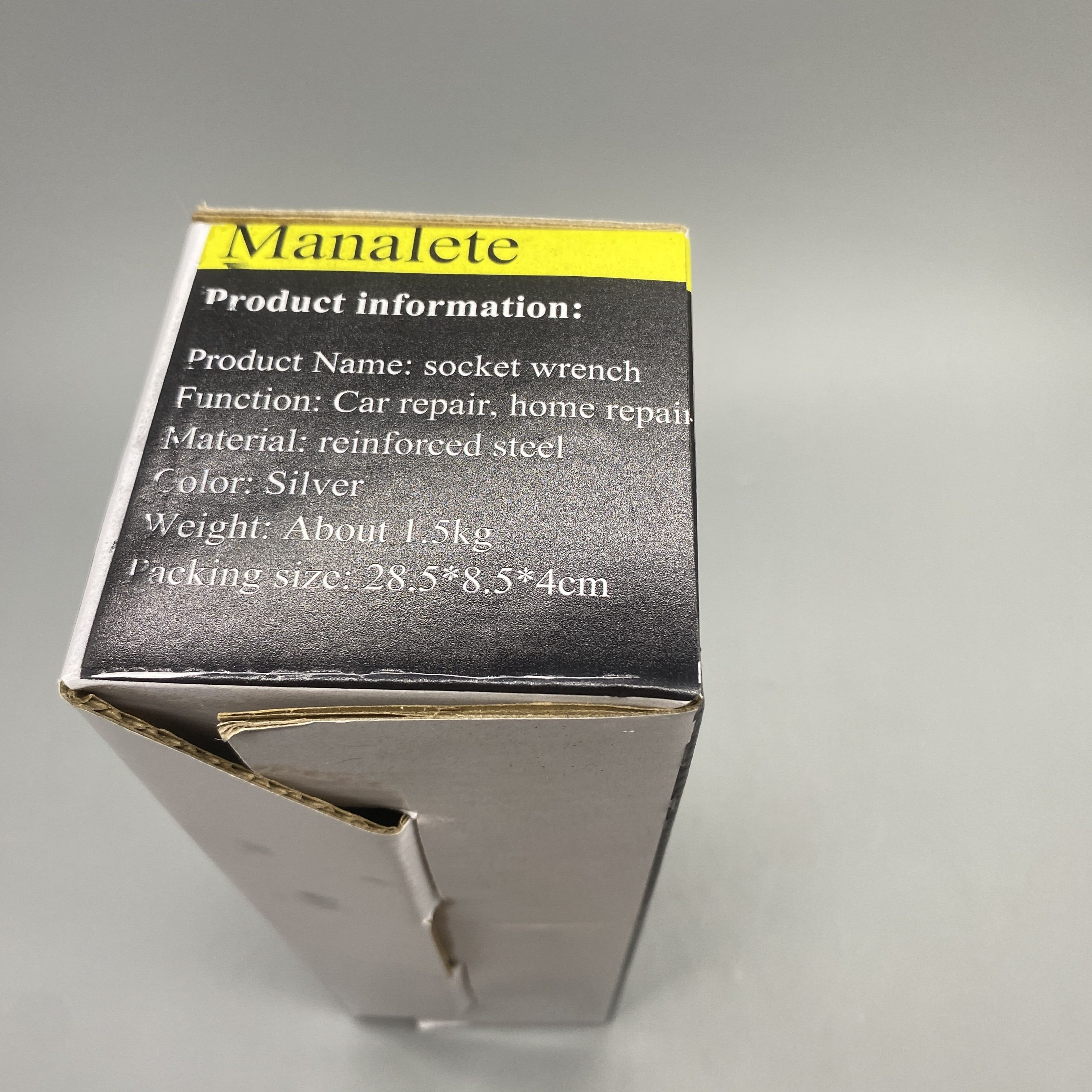 Manalete Socket Wrench - CR-V Chrome Vanadium Steel, Heavy Duty, Mirror Finish, 1.5kg, 28.5x8.5x4cm, Ideal for Car and Home Repairs