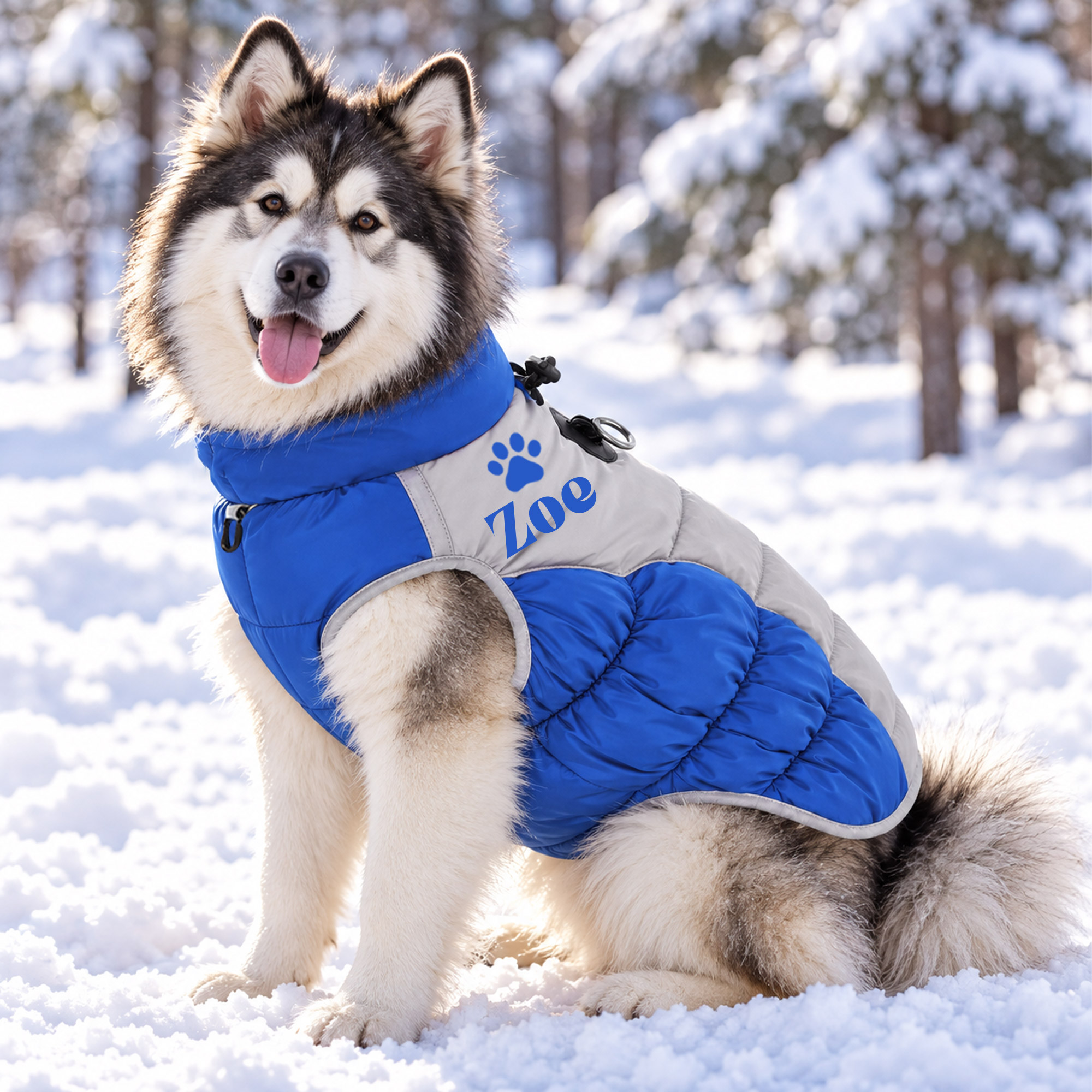 Personalized Custom Pet Name Large Size Winter Warm Puffer Vest 
