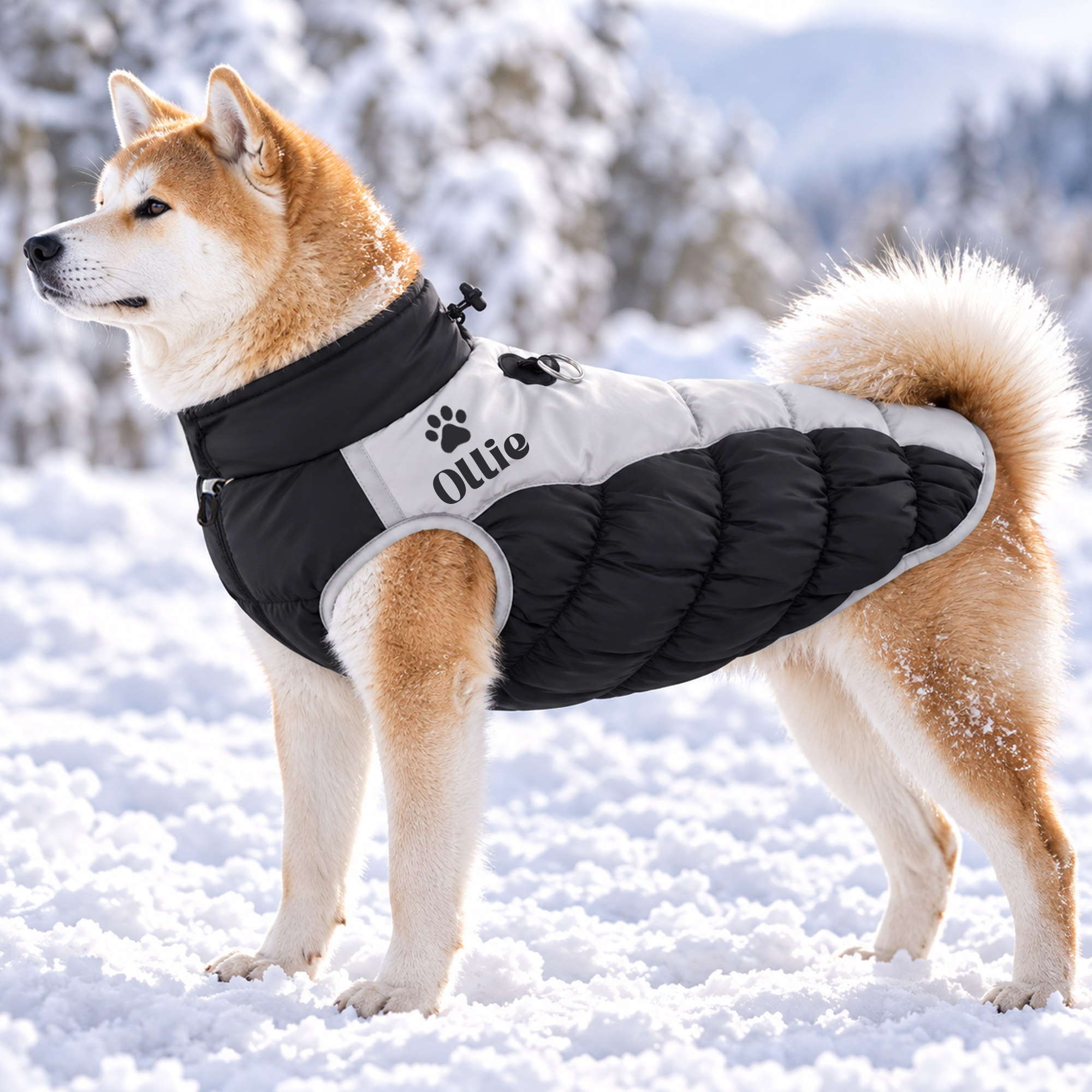 Personalized Custom Pet Name Large Size Winter Warm Puffer Vest 