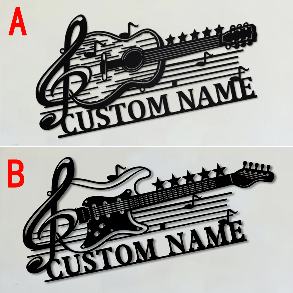 Personalized Guitar Home Decor Metal Sign
