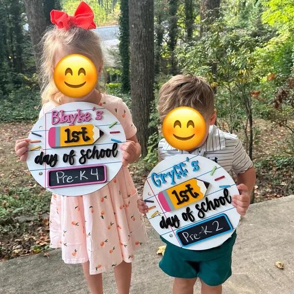 Personalized First/100th/Last Day of School Interchangeable Back to School Sign Prop For Kids Gift Ideas