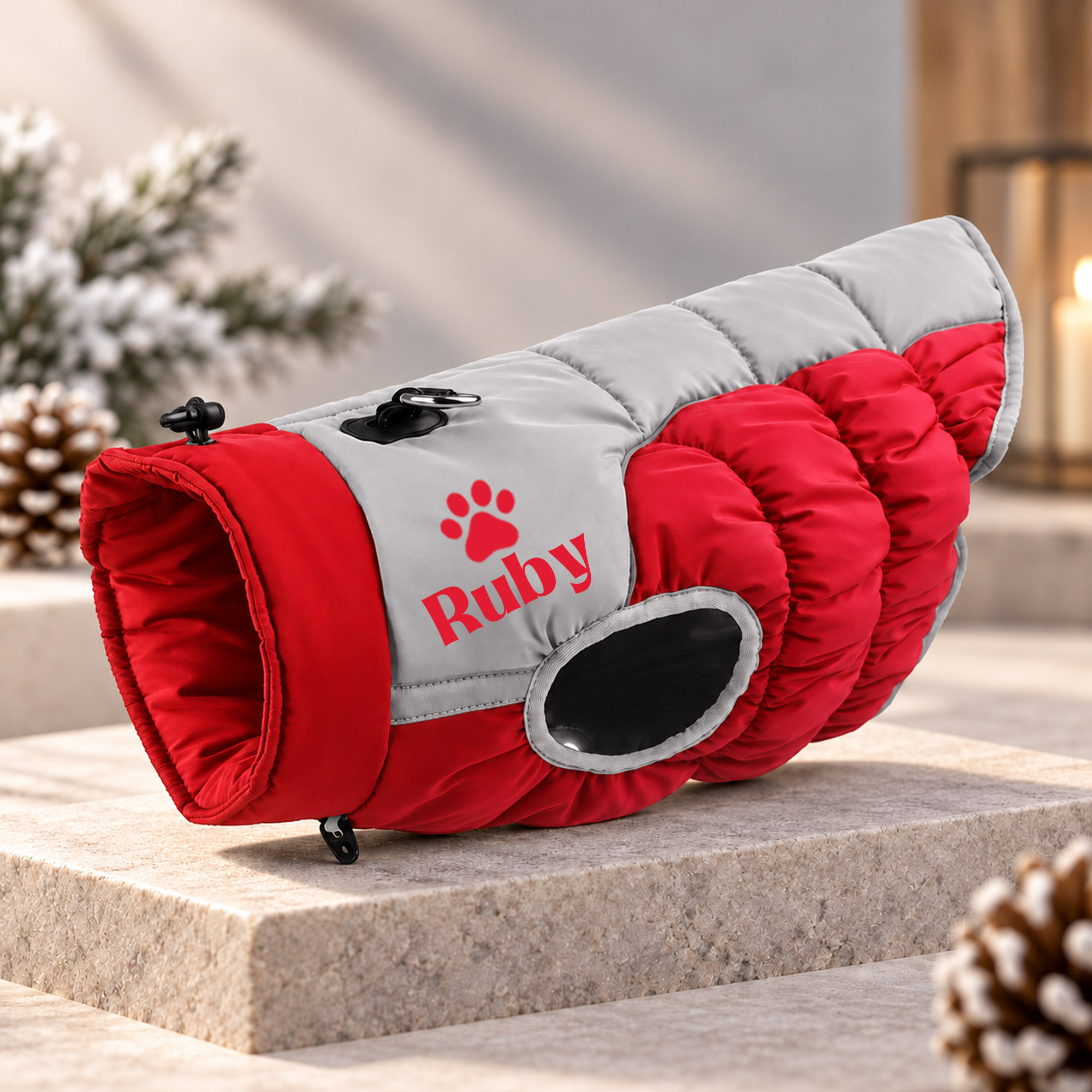 Personalized Custom Pet Name Large Size Winter Warm Puffer Vest 