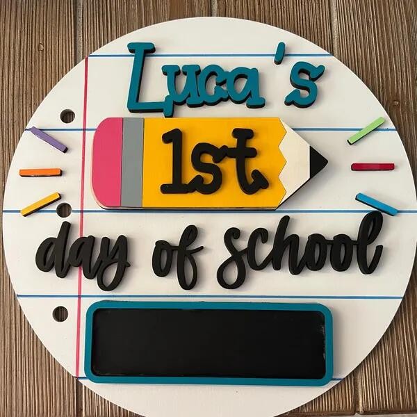 Personalized First/100th/Last Day of School Interchangeable Back to School Sign Prop For Kids Gift Ideas