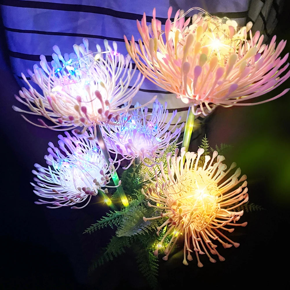 Solar Garden Lights Solar Flowers Lights with Glowing Flowers Stem Solar Lights Outdoor for Yard Garden Decoration Gift