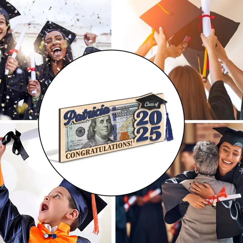 Personalized 2025 Graduation Money Clip with graduation cap