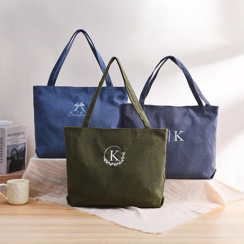 Personalized Bridesmaid gift bag, Bridesmaid Tote bag, Corduroy Tote Bag, Tote Bag with Zipper, Name Bag, Monogram Bag, Wedding Party Gifts